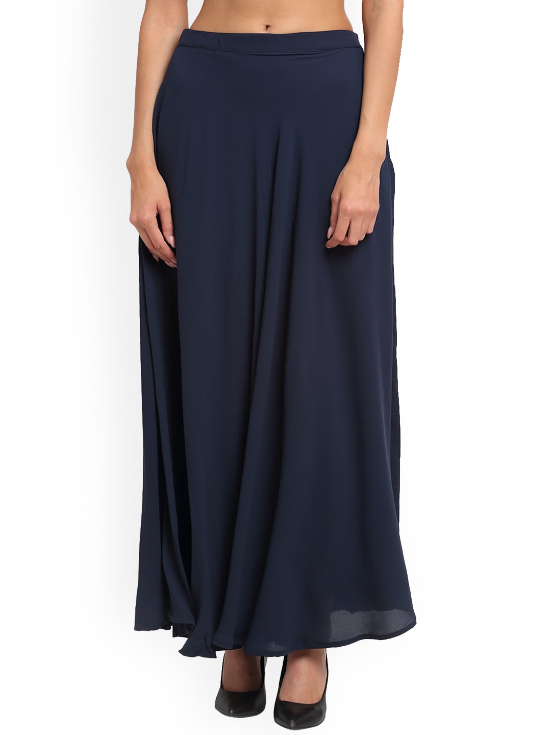 

Just Wow Women A-Line Maxi Skirt, Navy blue