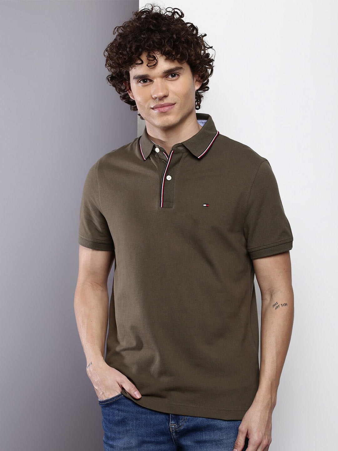 

Tommy Hilfiger Polo Collar Cotton T-shirt, Khaki