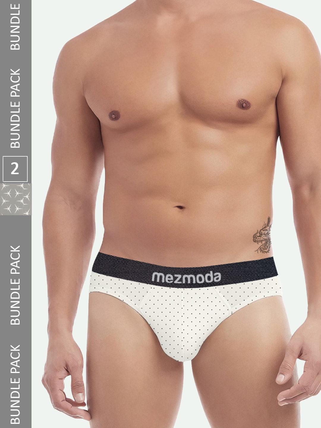 

mezmoda Men Pack of 2 Premium Printed Underwear, Grey