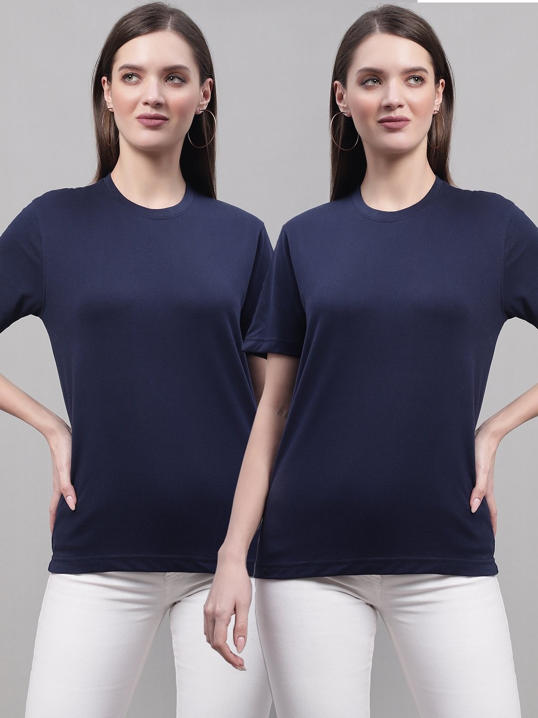 

borse lele Pack Of 2 Indigo Pure Cotton T-shirt, Navy blue