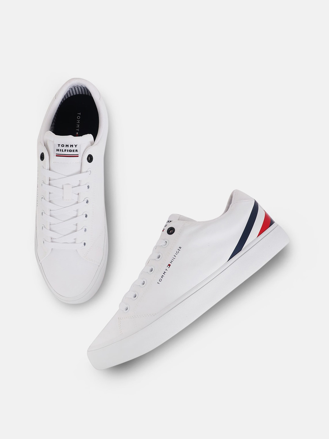 

Tommy Hilfiger Men Padded Insole Canvas Basics Sneakers, White