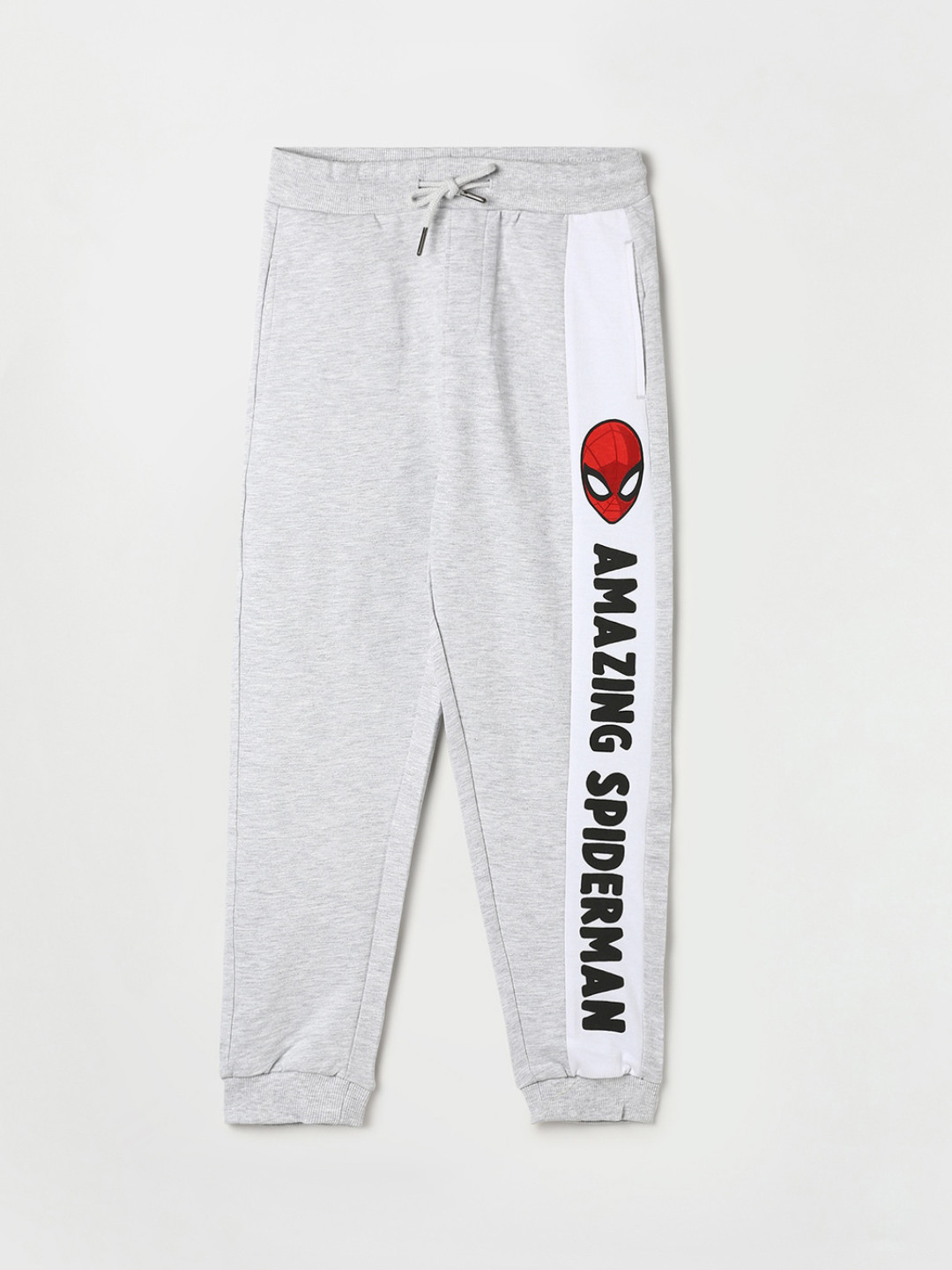 

Fame Forever by Lifestyle Boys Spiderman Printed Slim-Fit Joggers, Grey melange