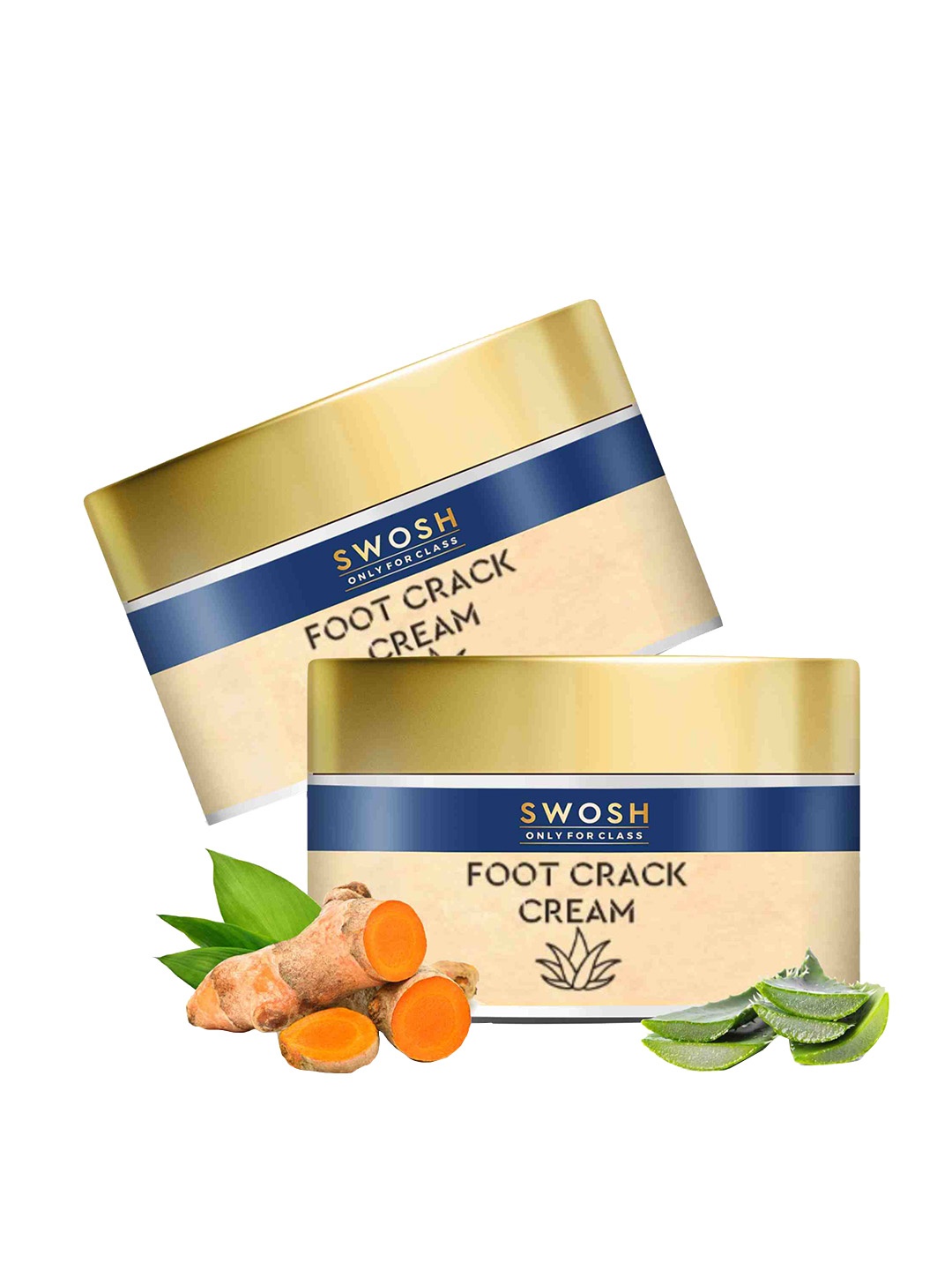 

SWOSH Set Of 2 Foot Cream For Dry & Cracked Heels For Anti Cracked Heels With Aloe Vera & Turmeric Extract - 50gm Each, White