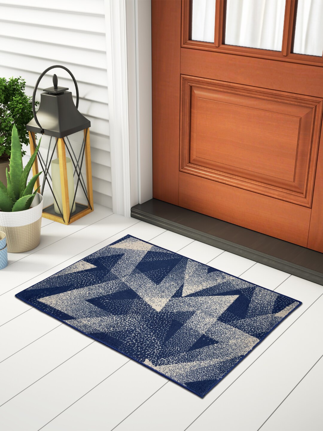 

Welspun Grey & Blue Printed Soft Feel Fade Resistant Small Doormat