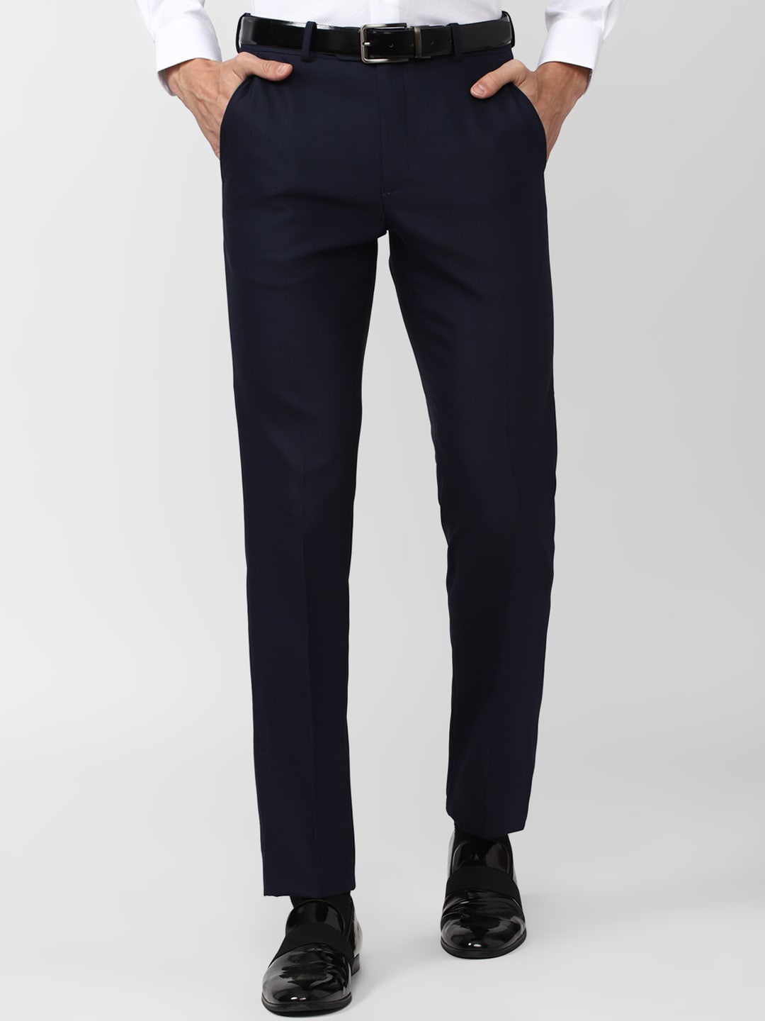 

Van Heusen Men Slim Fit Formal Trousers, Navy blue