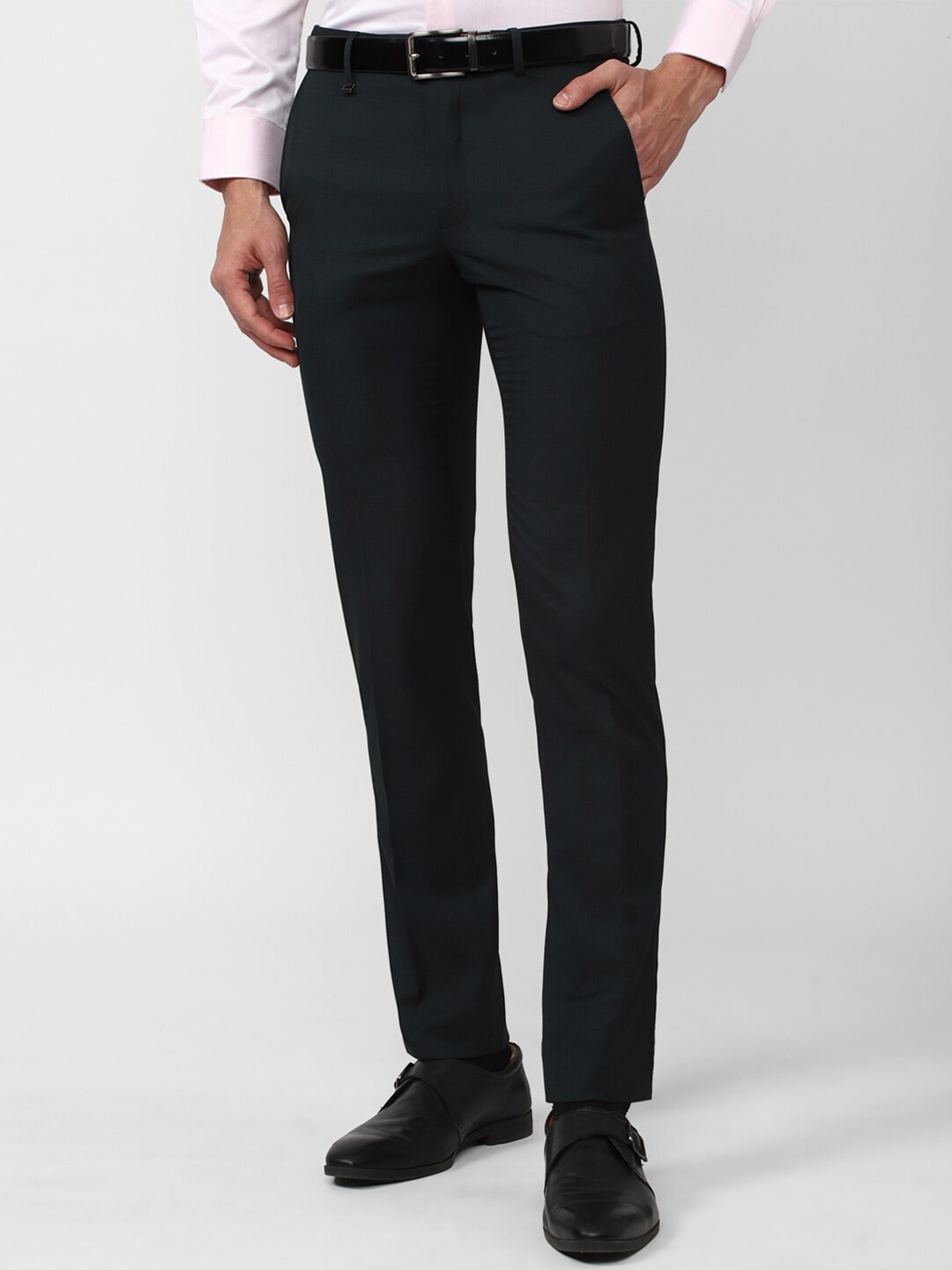 

Van Heusen Men Mid-Rise Slim Fit Formal Trousers, Black
