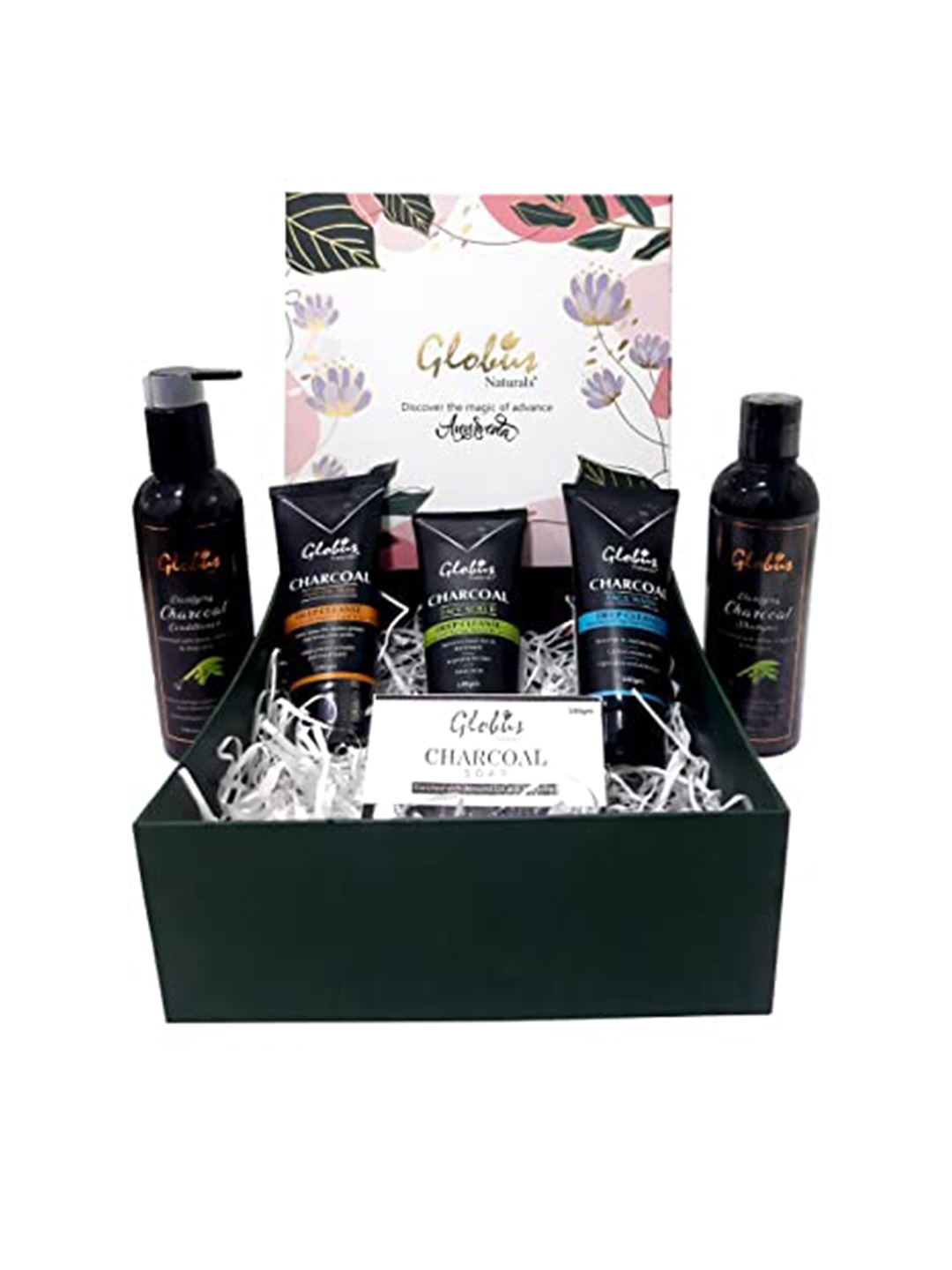 

Globus naturals Set of 6 Charcoal Detox Gift Box, Black
