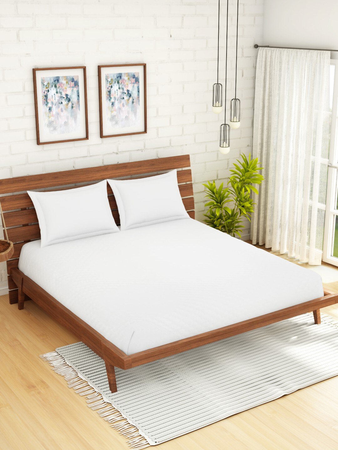 

SPACES Flow White 300 GSM Double Queen Mattress Protector