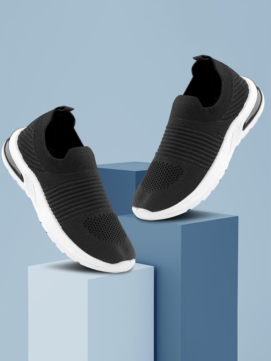 

KRAASA Women Non-Marking Walking Sports Shoes, Black
