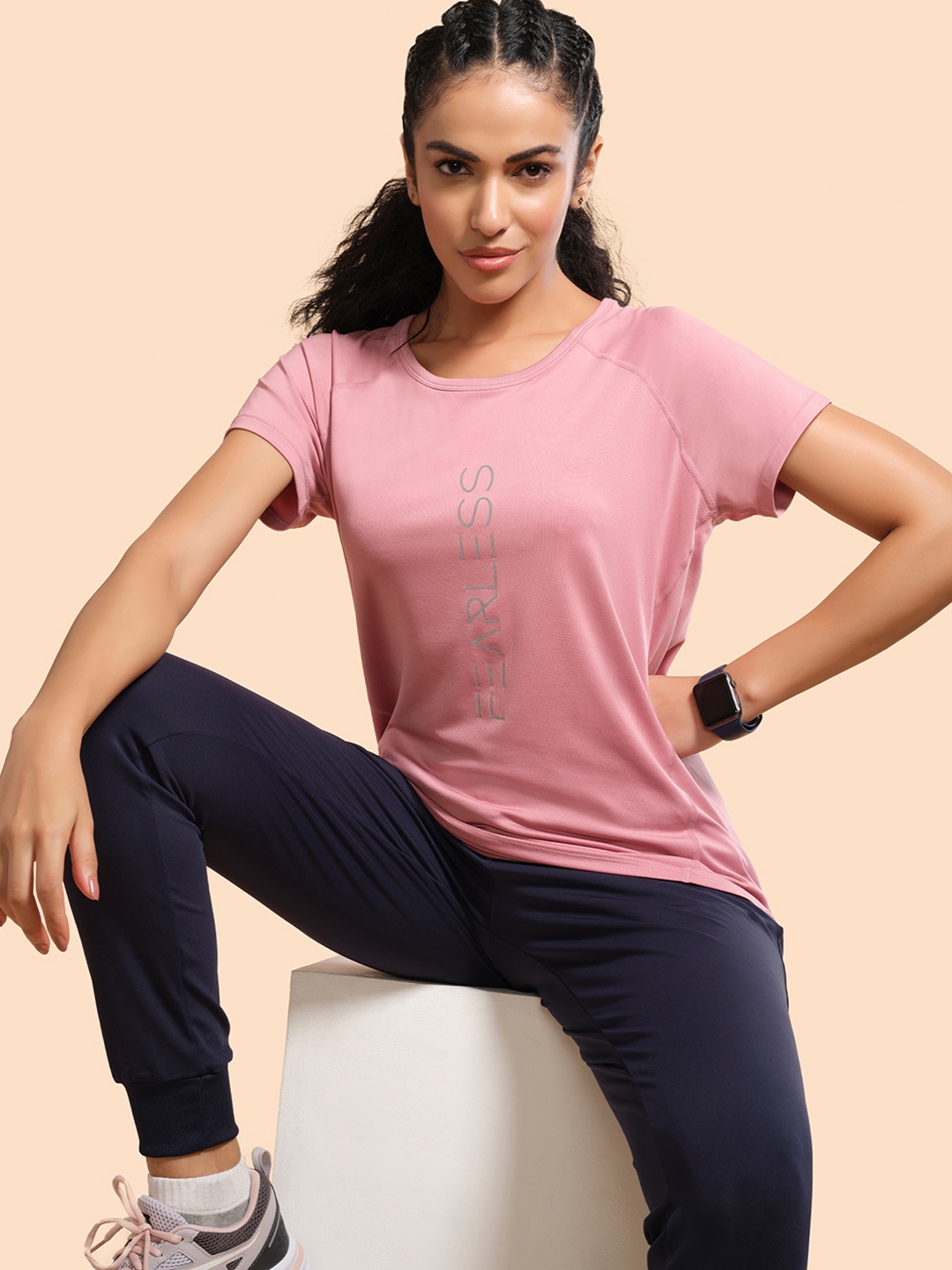 

Enamor Raglan Sleeves Dry Fit Antimicrobial T-shirt, Pink