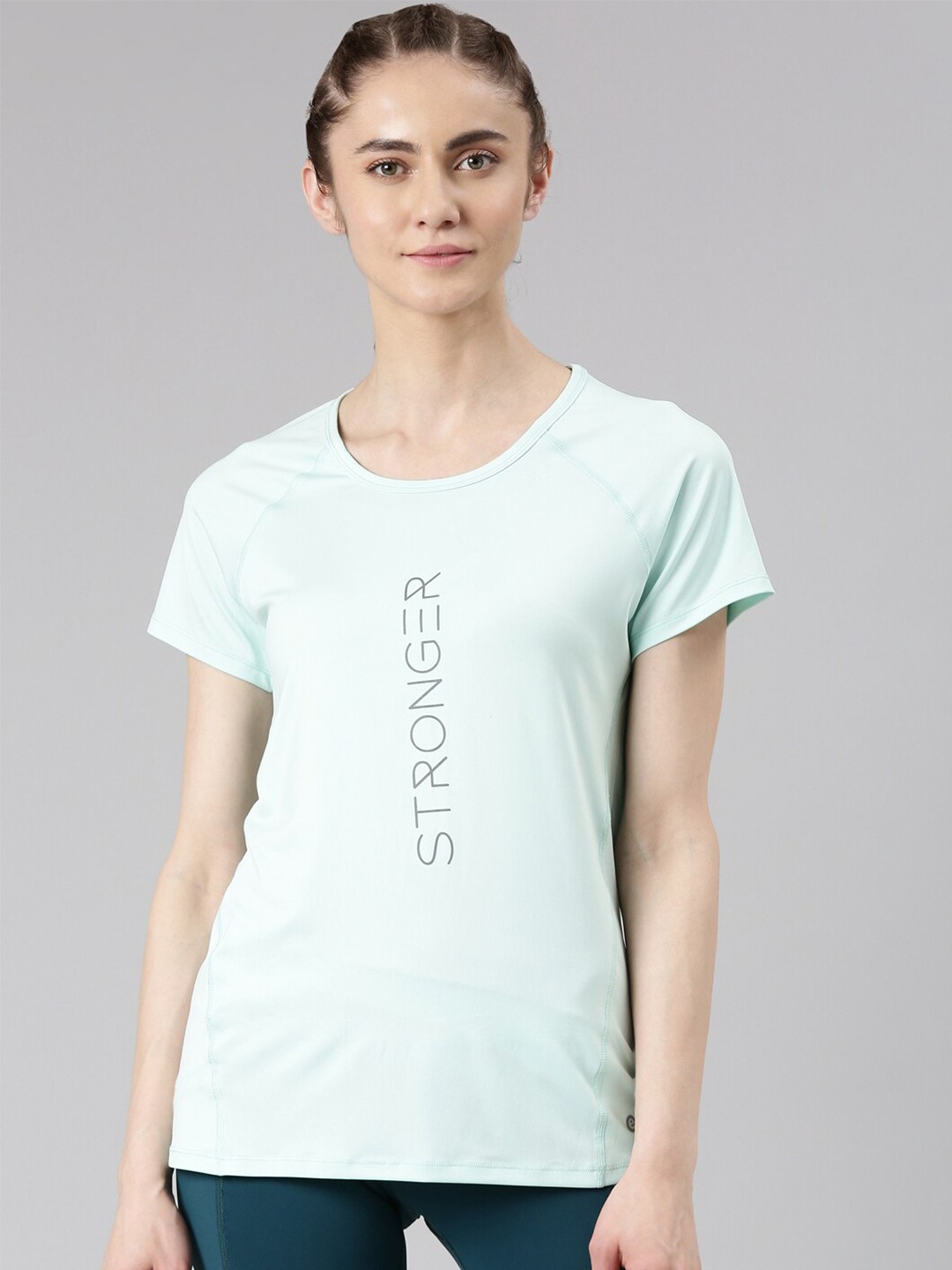 

Enamor Typography Printed Cotton Antimicrobial T-shirt, Blue