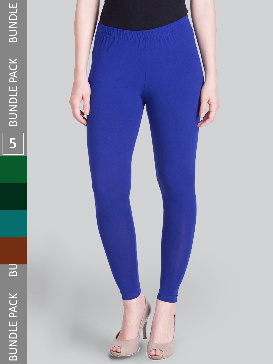 

LYRA Pack Of 5 Premium Ankle-Length Leggings, Multi