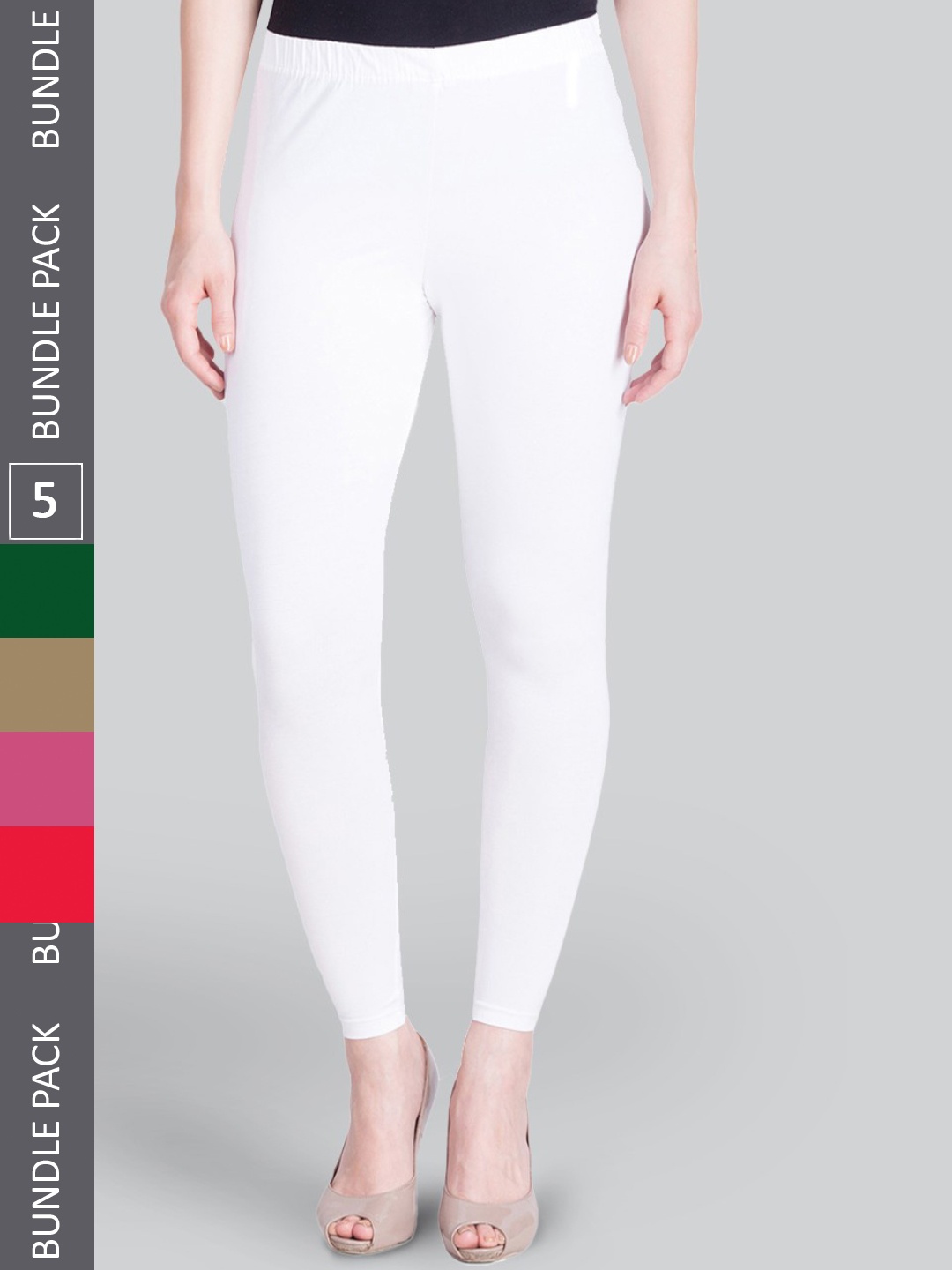 

LYRA Pack of 5 Ankle-Length Leggings, White