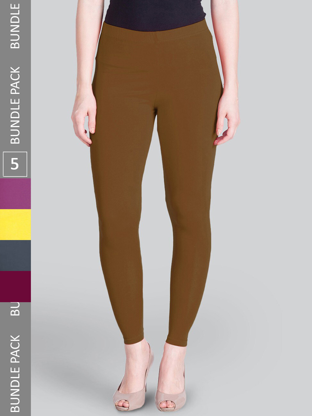 

LYRA Pack of 5 Ankle-Length Leggings, Grey