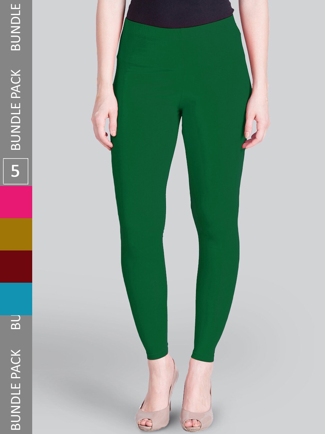 

LYRA Pack Of 5 Premium Ankle-Length Leggings, Multi