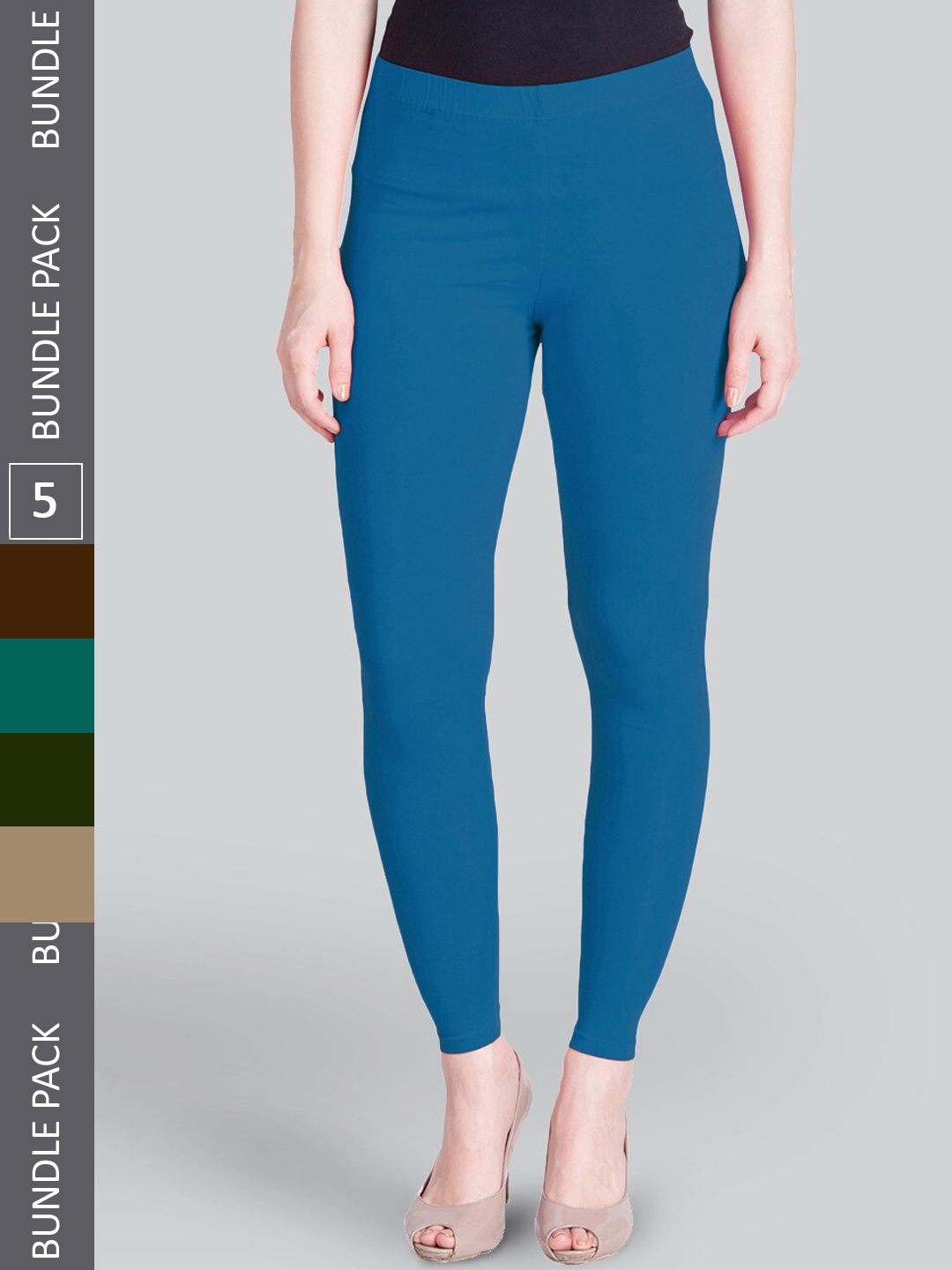 

LYRA Women Pack Of 5 Ankle Length Leggings, Blue