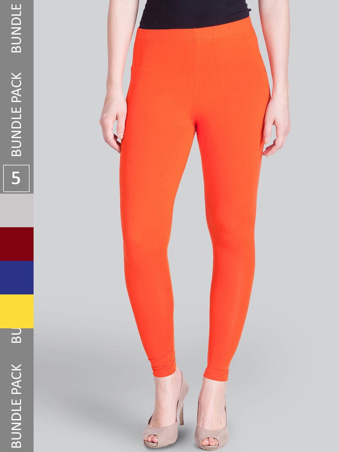

LYRA Pack of 5 Ankle-Length Leggings, Red
