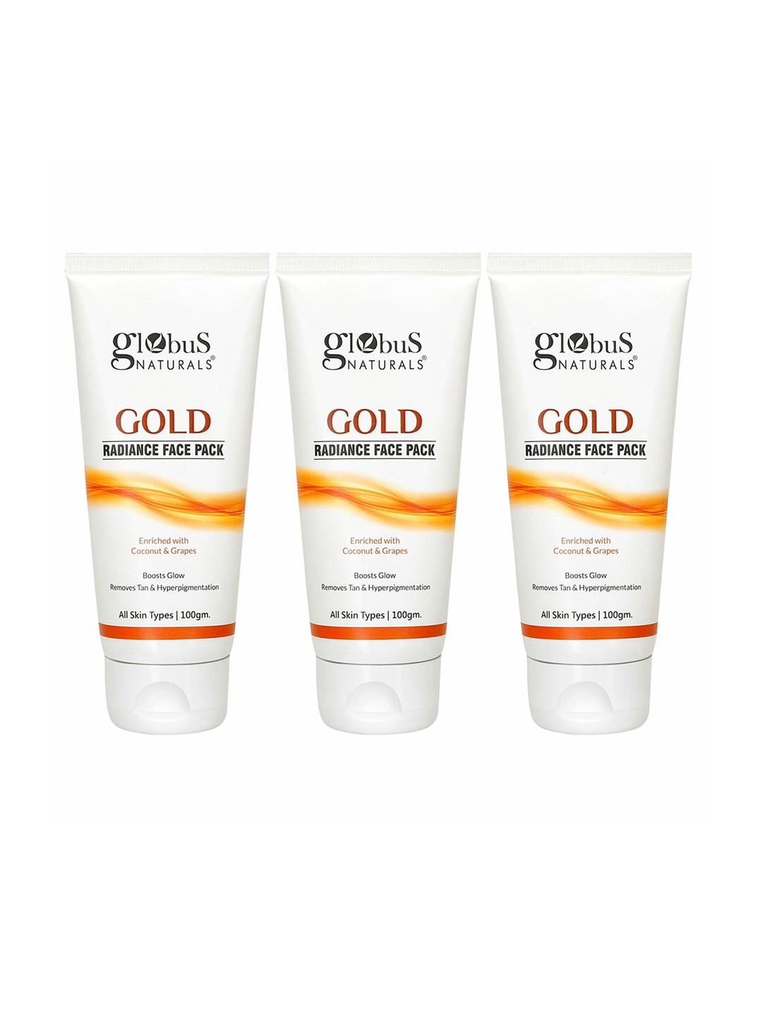 

Globus naturals Set Of 3 Gold Radiance Anti Ageing & Brightening Face Pack - 100 gm Each