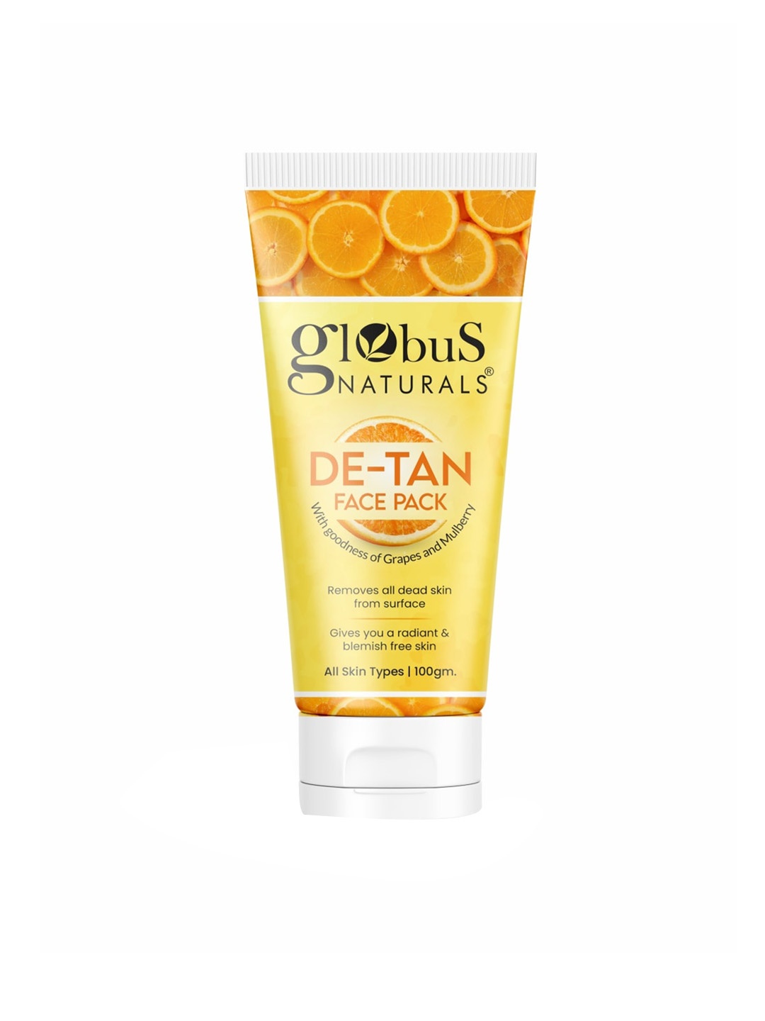 

Globus naturals De Tan Face Pack with Grapes & Mulberry Extract - 100 g, Yellow