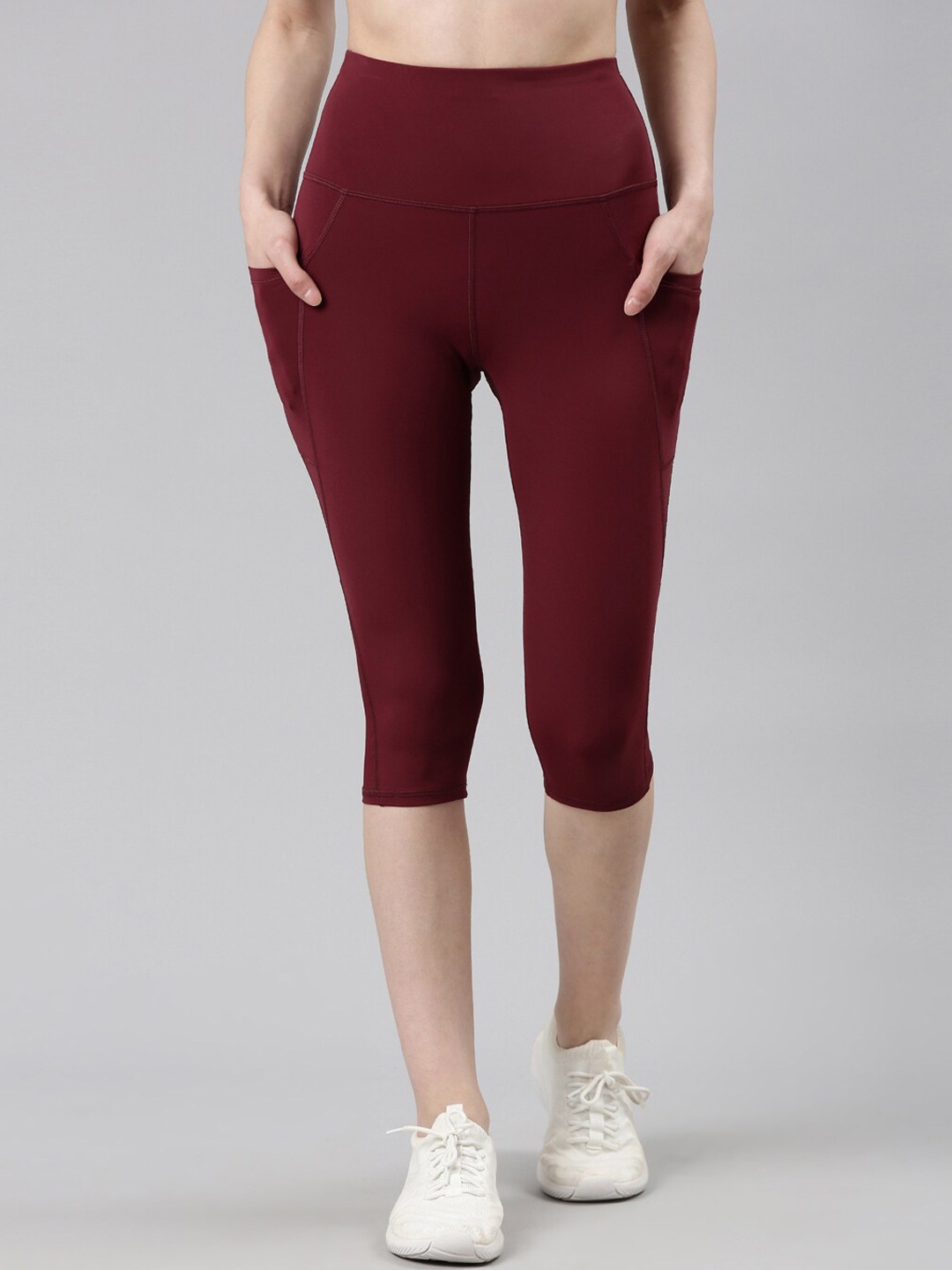 

Enamor Women Antimicrobial High-Rise Tights, Red