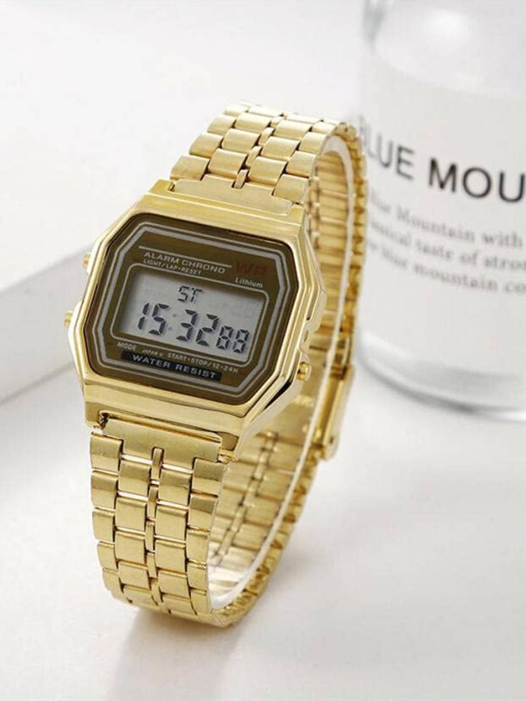 

CERO Brass Dial & Stainless Steel Bracelet Style Straps Digital Watch AB206-VSD-Gold
