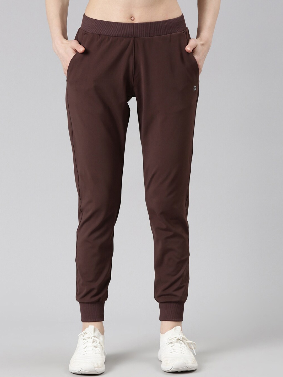 

Enamor Women Mid-Rise Dry-Fit Antimicrobial Smart Active Joggers, Brown