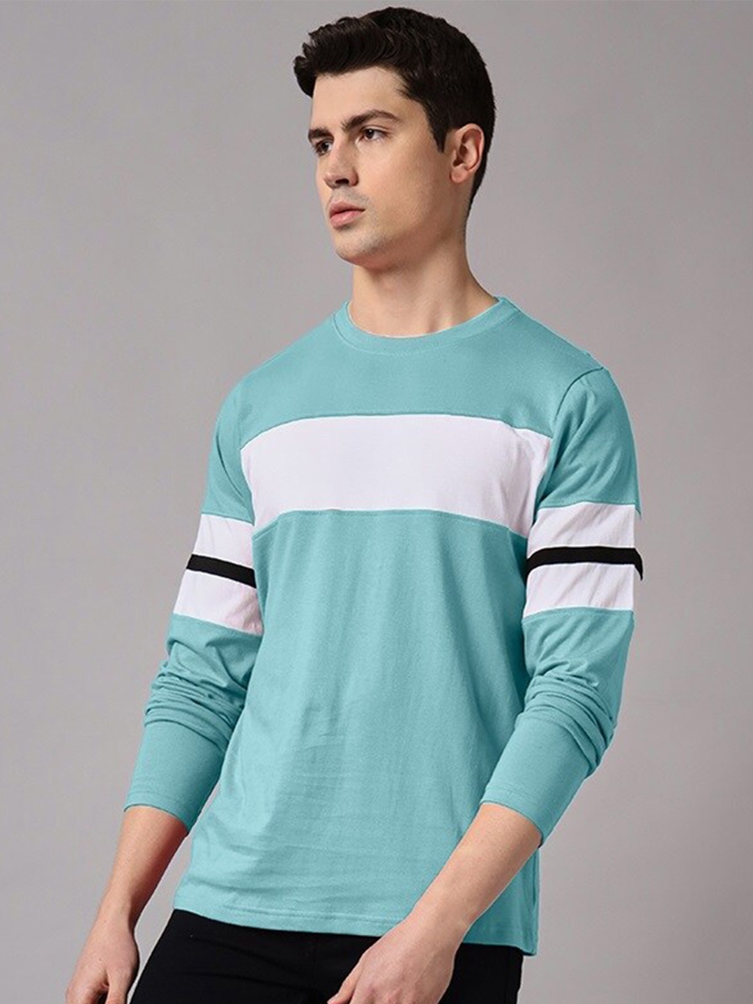 

The Dry State Striped Cotton T-shirt, Turquoise blue