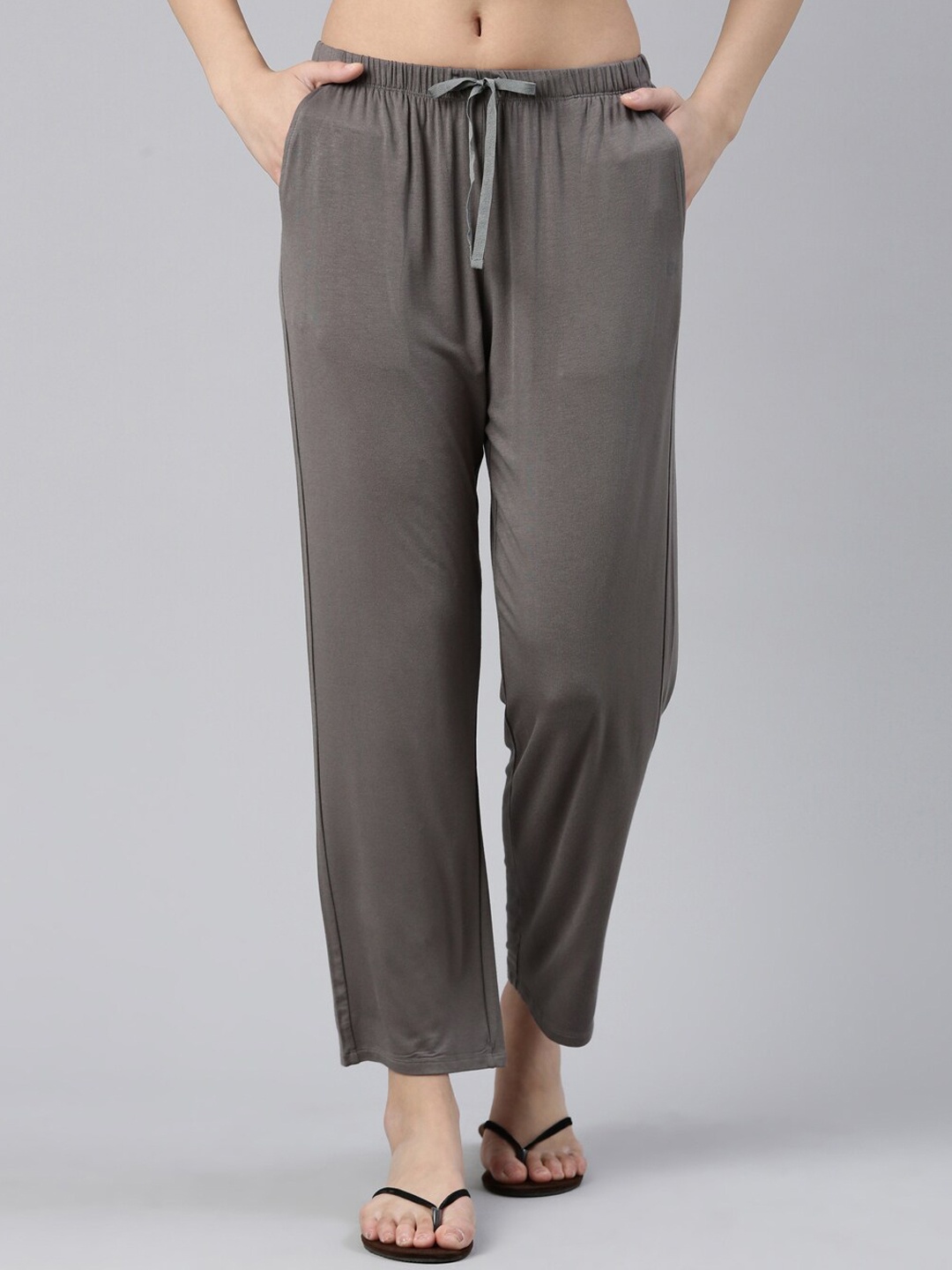 

Enamor Women Mid-Rise Straight Lounge Pant, Grey