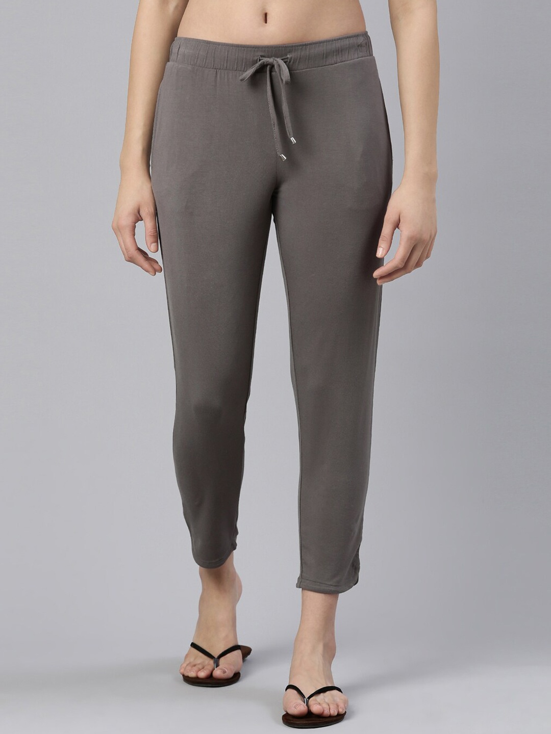 

Enamor Women Mid-Rise Tapered Lounge Pants, Grey