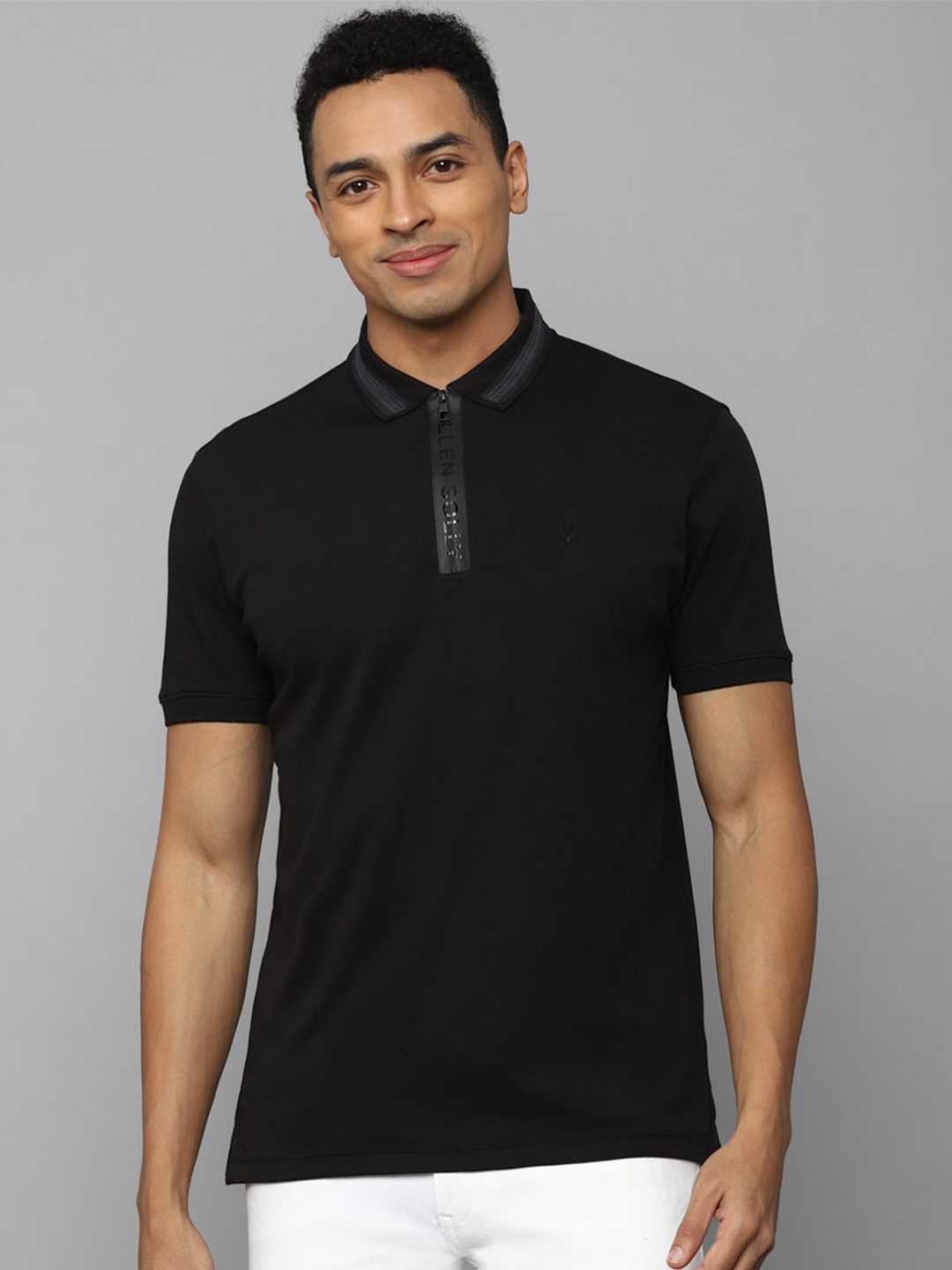 

Allen Solly Polo Collar Pure Cotton T-shirt, Black