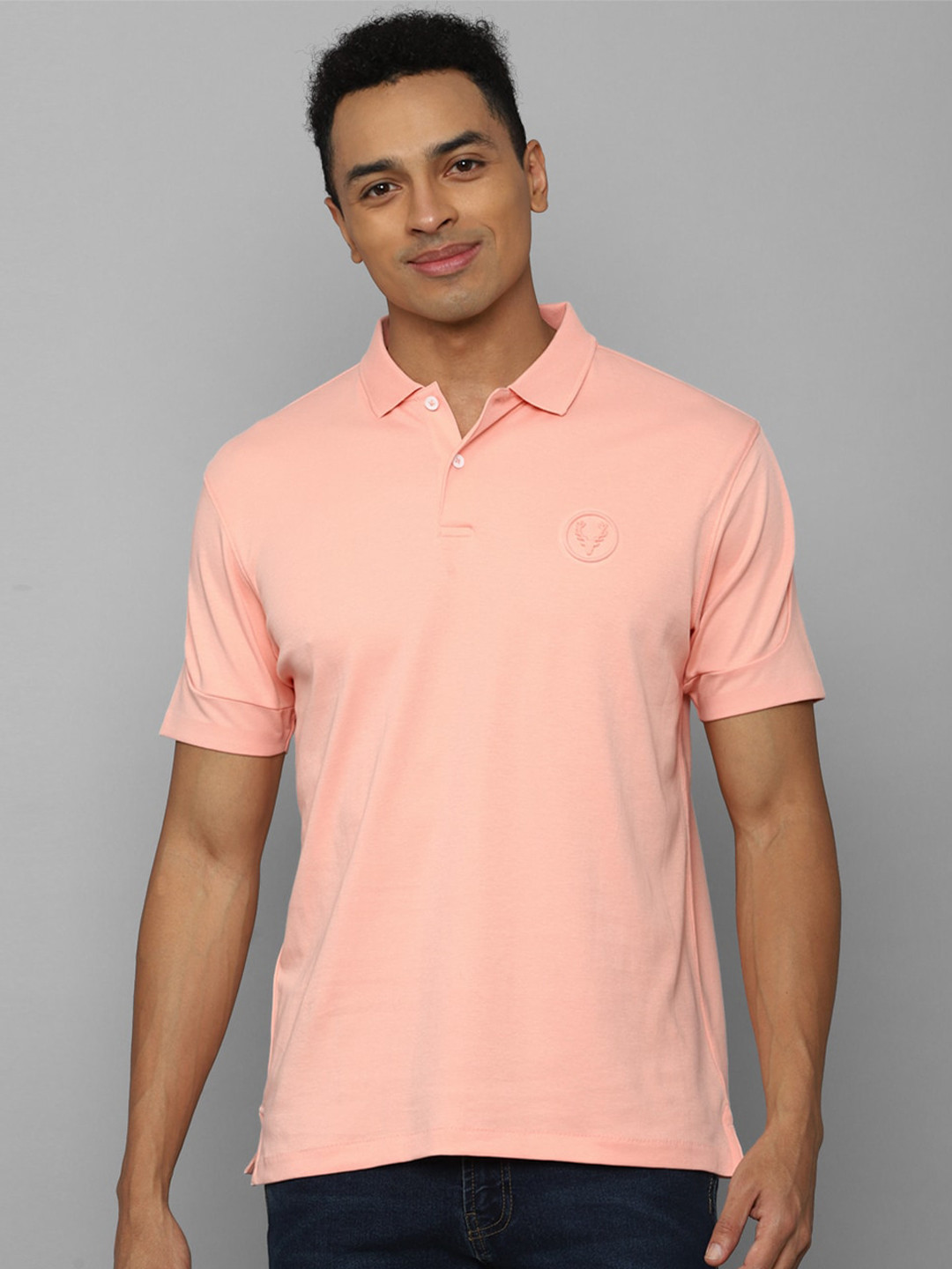 

Allen Solly Polo Collar Pure Cotton T-shirt, Pink