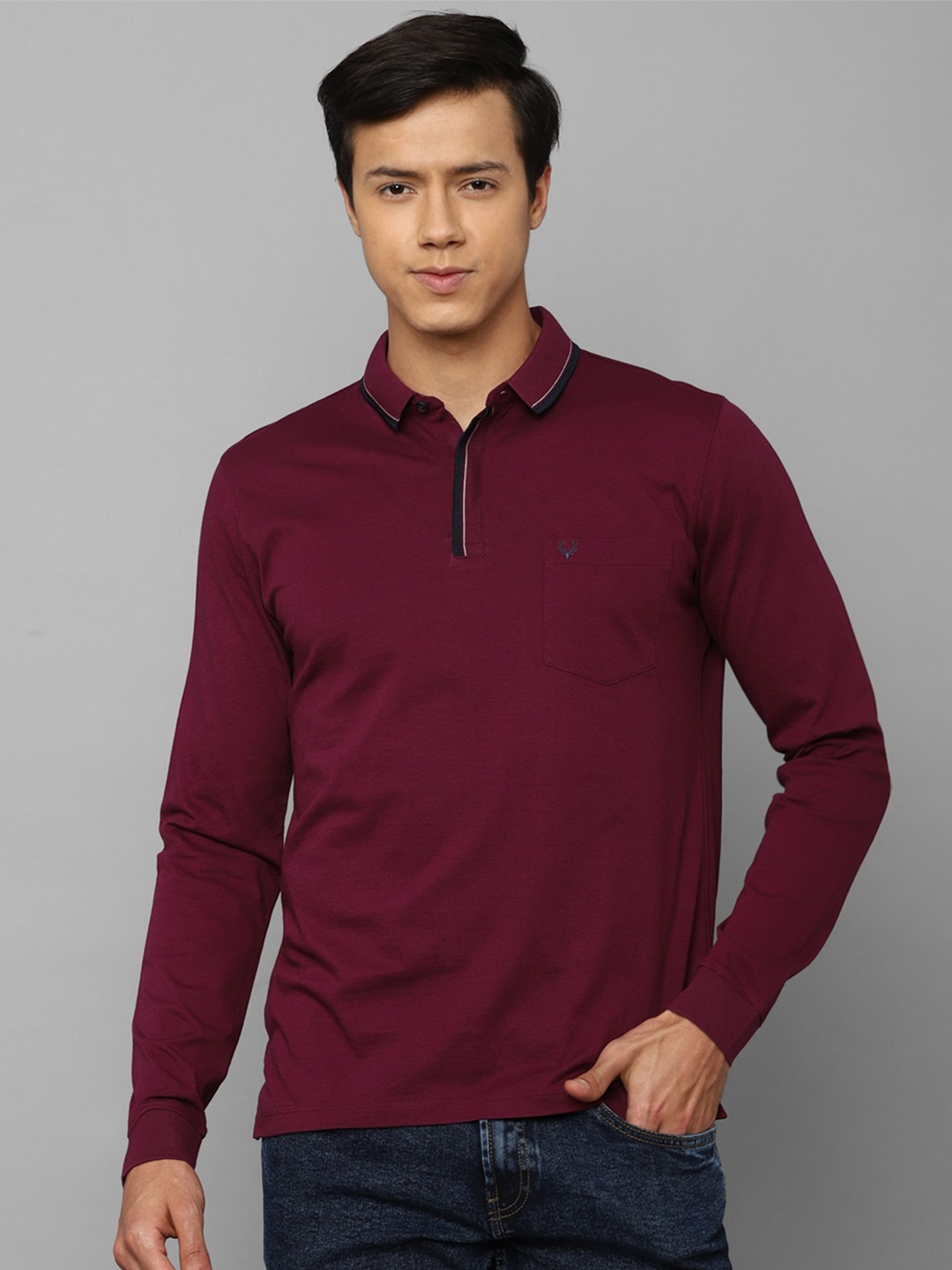 

Allen Solly Polo Collar Pure Cotton T-shirt, Maroon