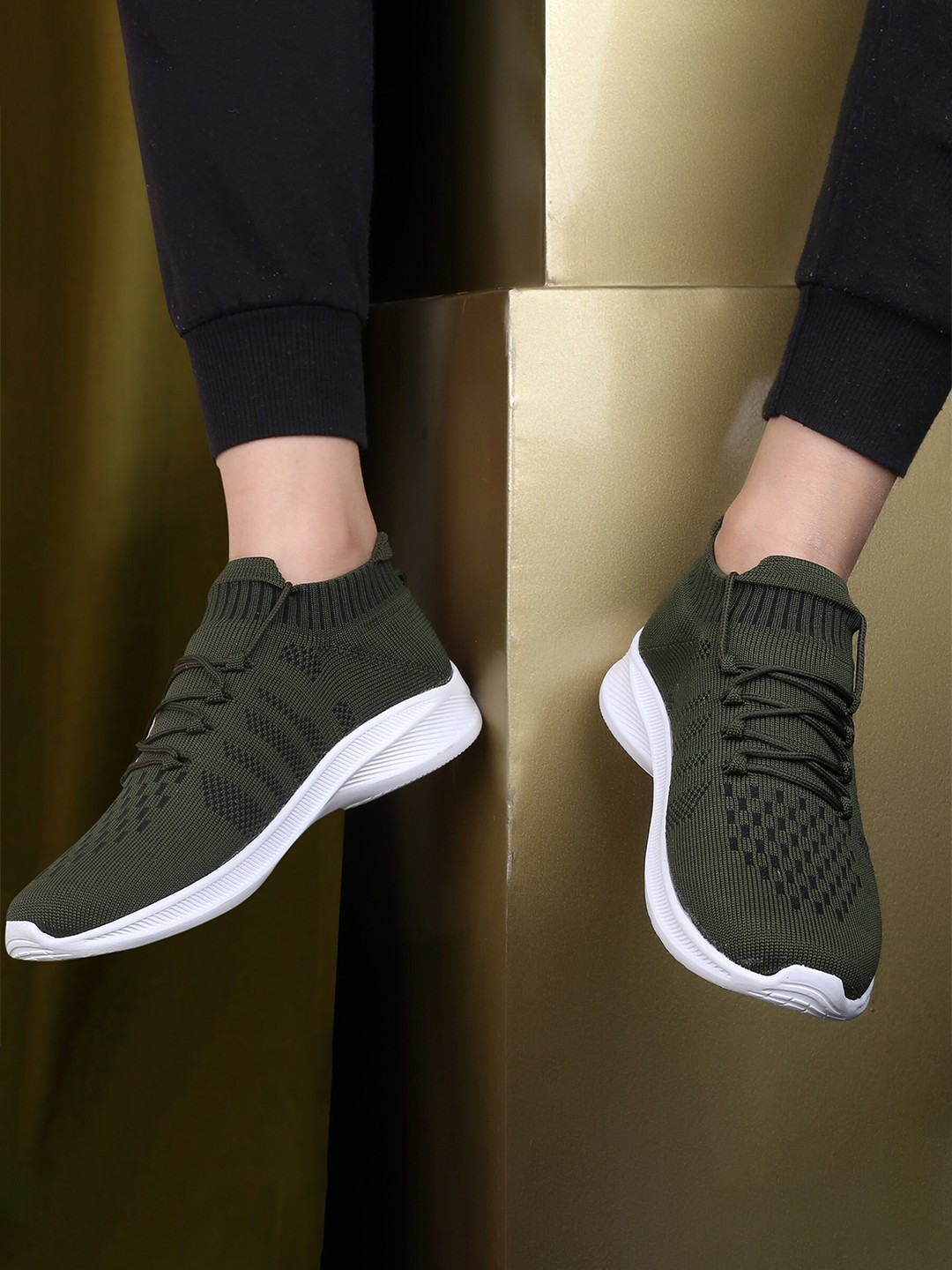 

KRAASA Women Mesh Walking Sports Shoes, Olive