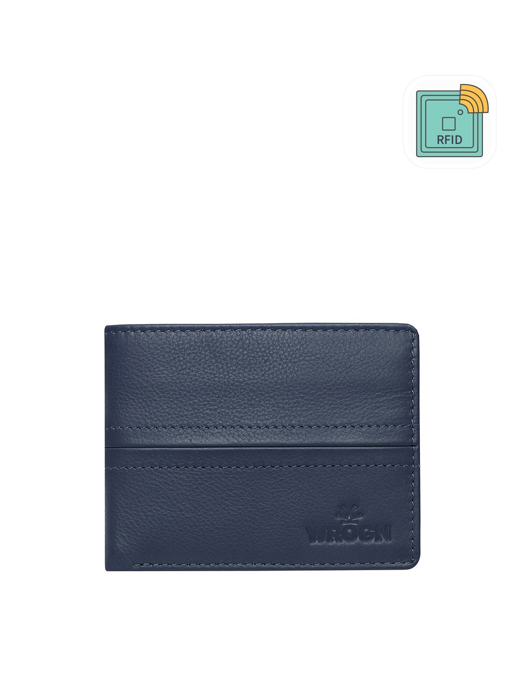 

WROGN Men Leather Two Fold Wallet, Blue