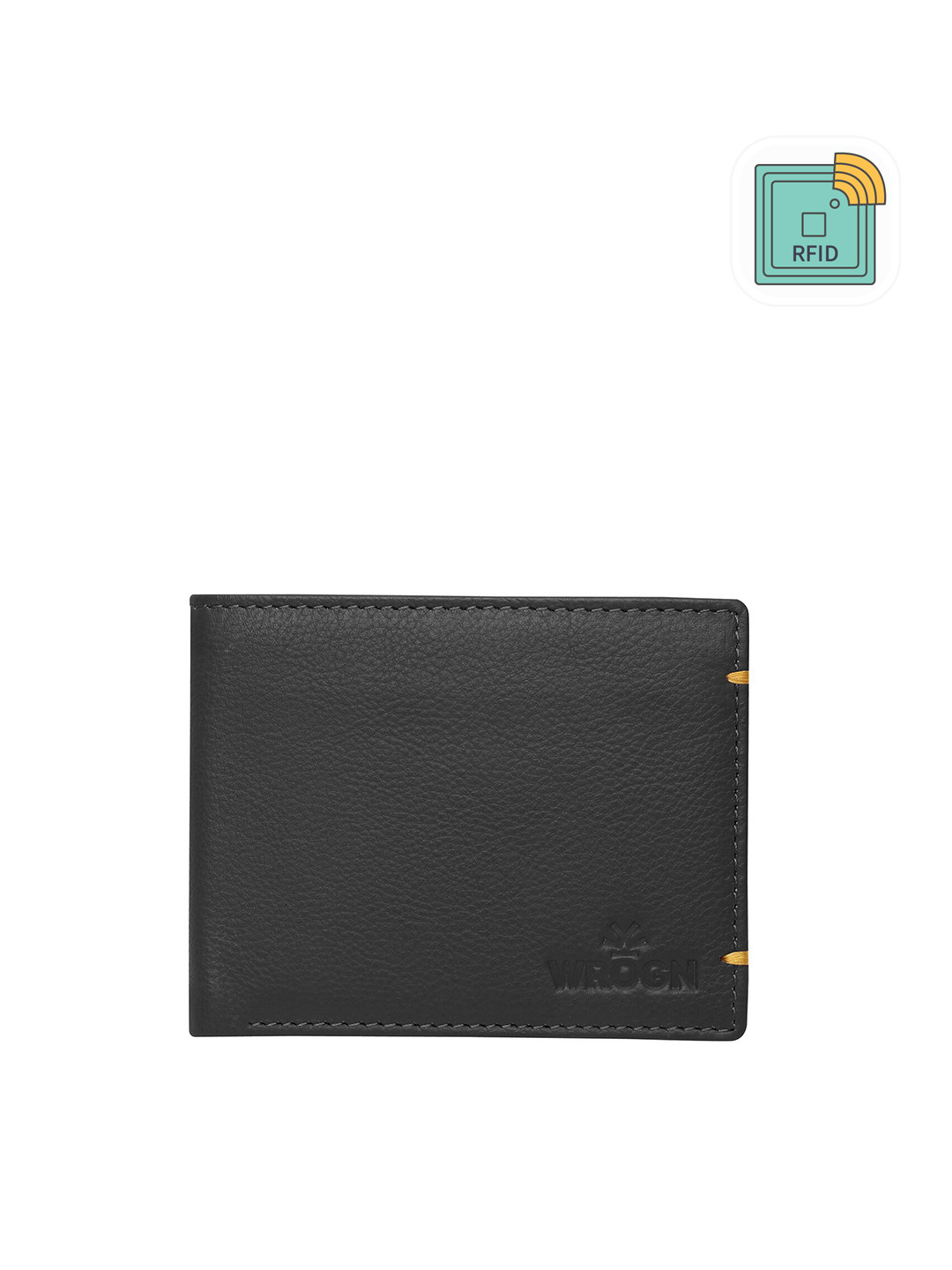 

WROGN Men Leather Two Fold Wallet, Black