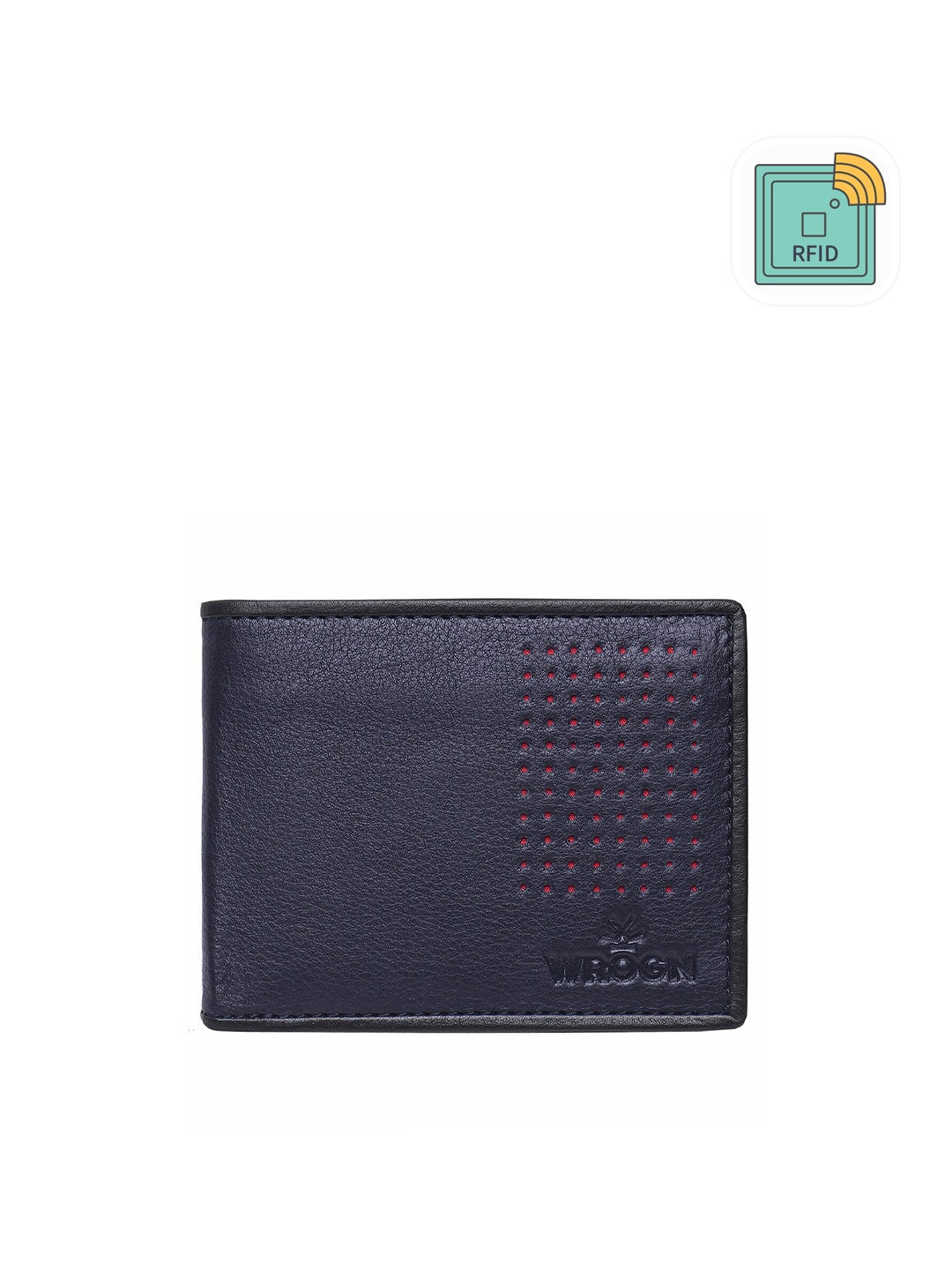 

WROGN Men Leather Two Fold Wallet, Blue