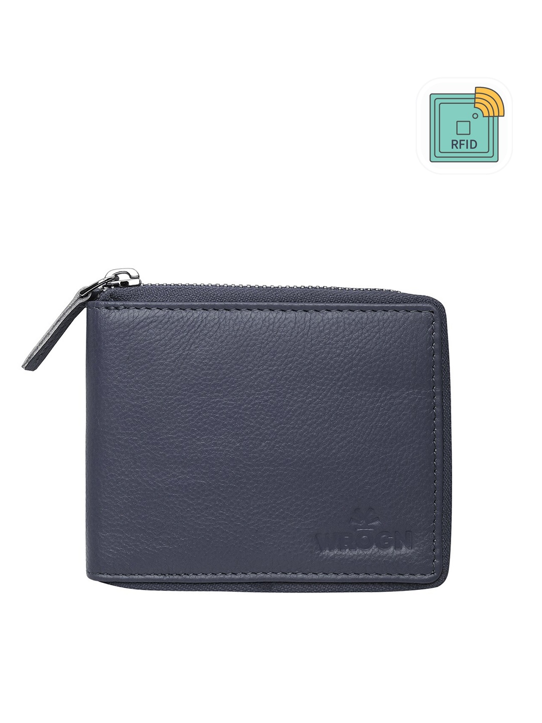 

WROGN Men Leather Two Fold Wallet, Grey