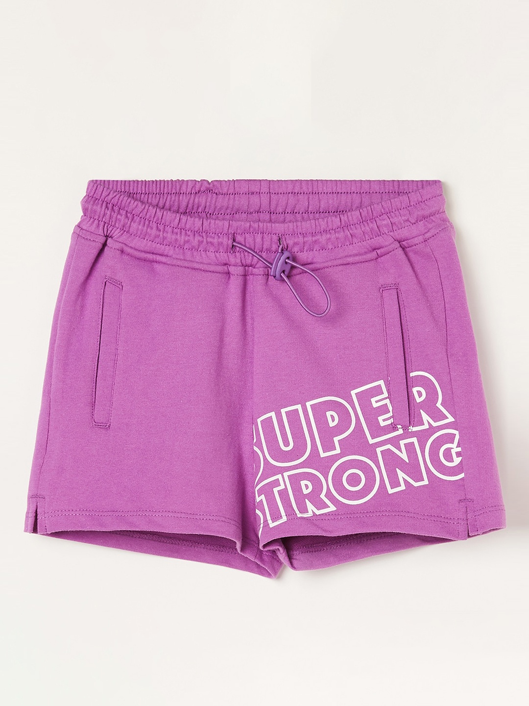 

Fame Forever by Lifestyle Girls Printed Cotton Regular Fit Shorts, Purple