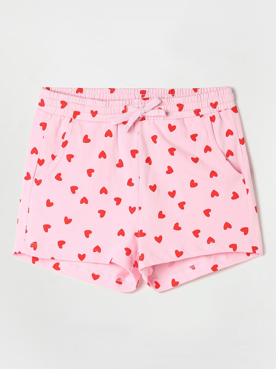 

Fame Forever by Lifestyle Girls Mid-Rise Printed Cotton Shorts, Pink