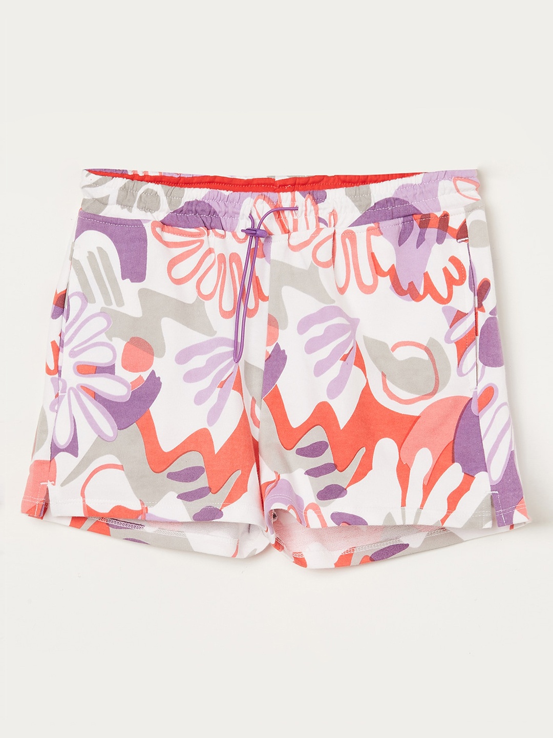 

Fame Forever by Lifestyle Girls Floral Printed Mid-Rise Cotton Shorts, White
