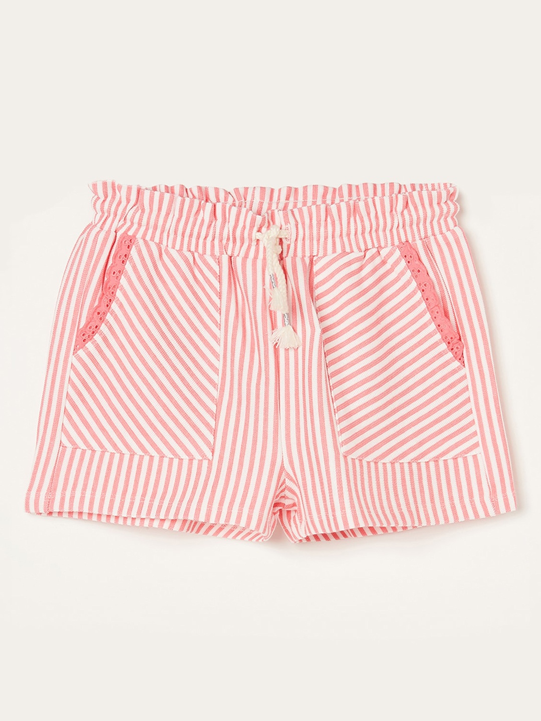 

Fame Forever by Lifestyle Girls Mid-Rise Striped Hot Pants Shorts, Pink