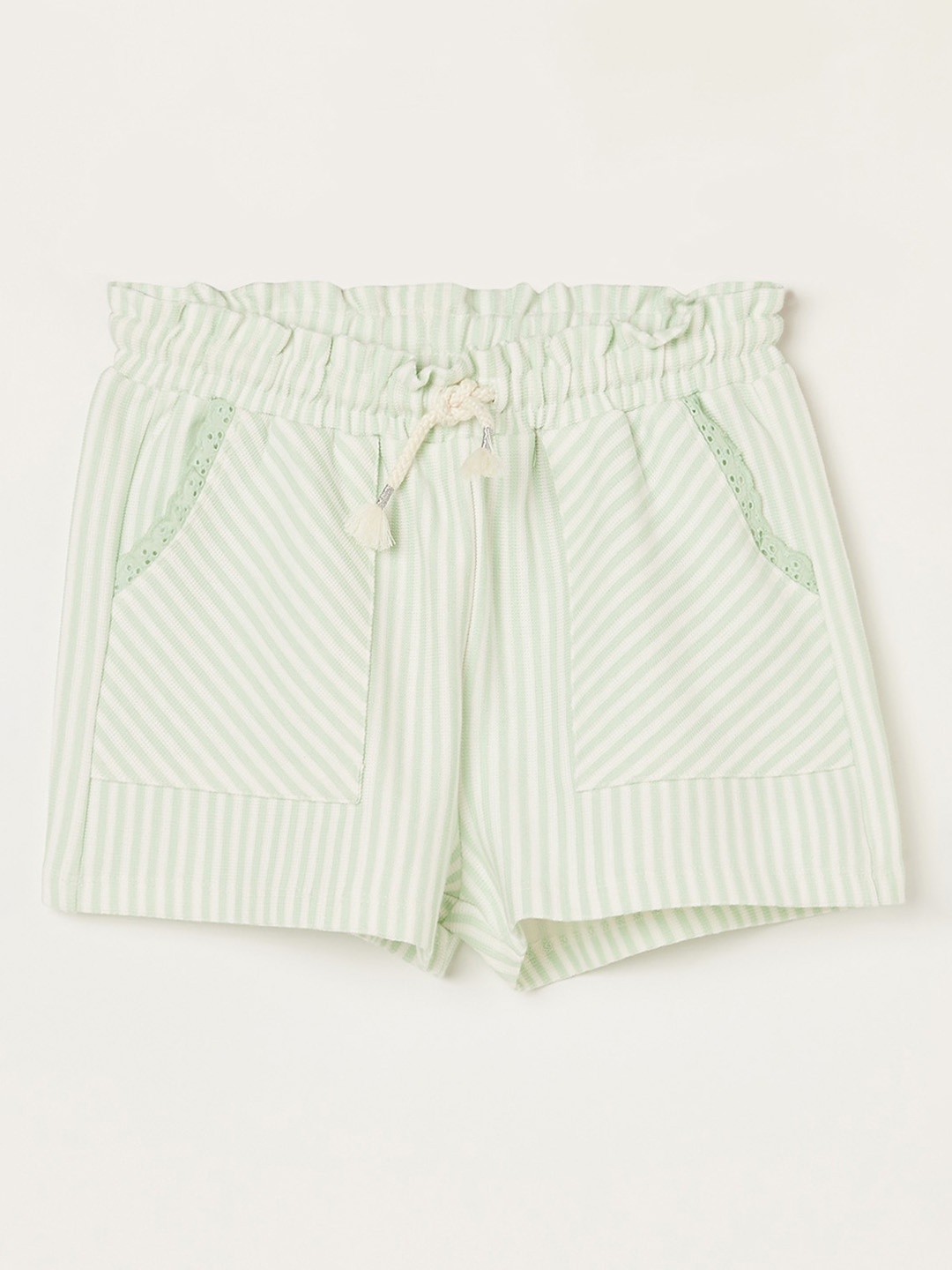 

Fame Forever by Lifestyle Girls Striped Shorts, Green