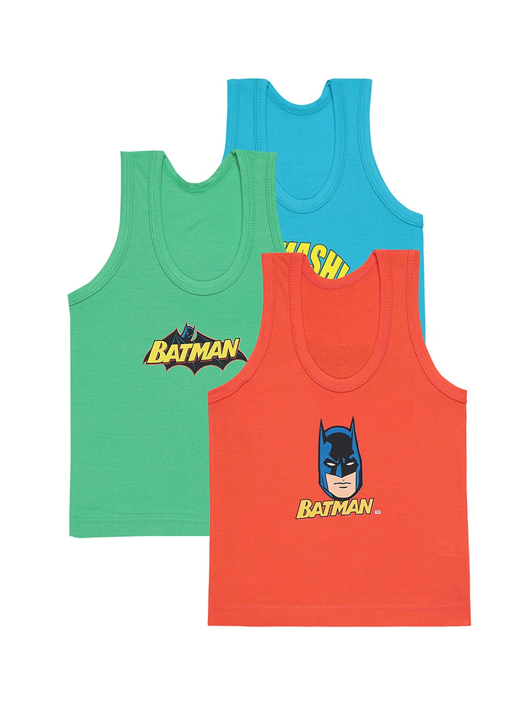

Bodycare Kids Boys Pack of 3 Assorted Justice League Printed Pure Cotton Innerwear Vests