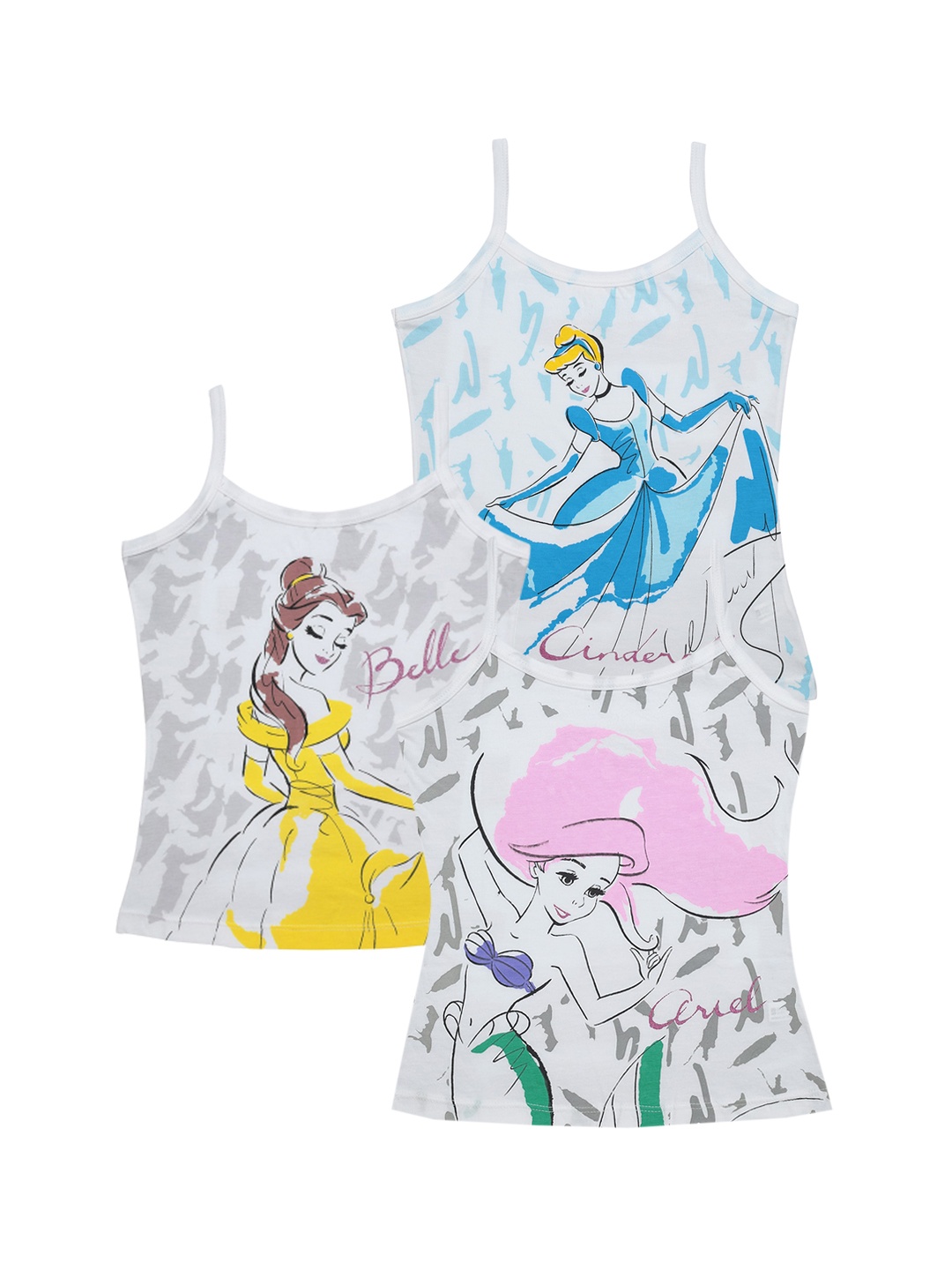 

Bodycare Kids Girls Pack of 3 Printed Pure Cotton Innerwear Vests, White