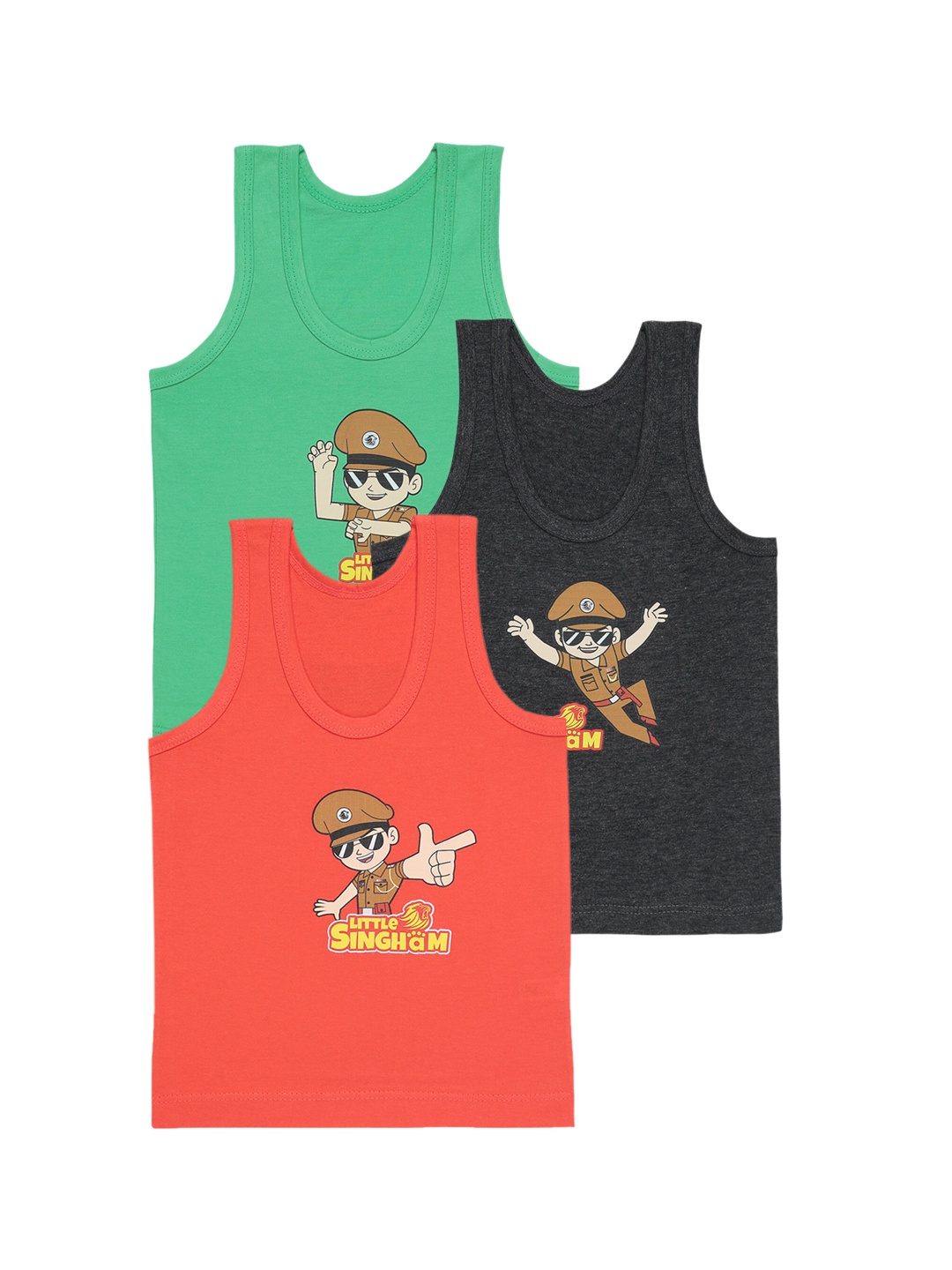 

Bodycare Kids Boys Pack Of 3 Cotton Basic Vests, Assorted