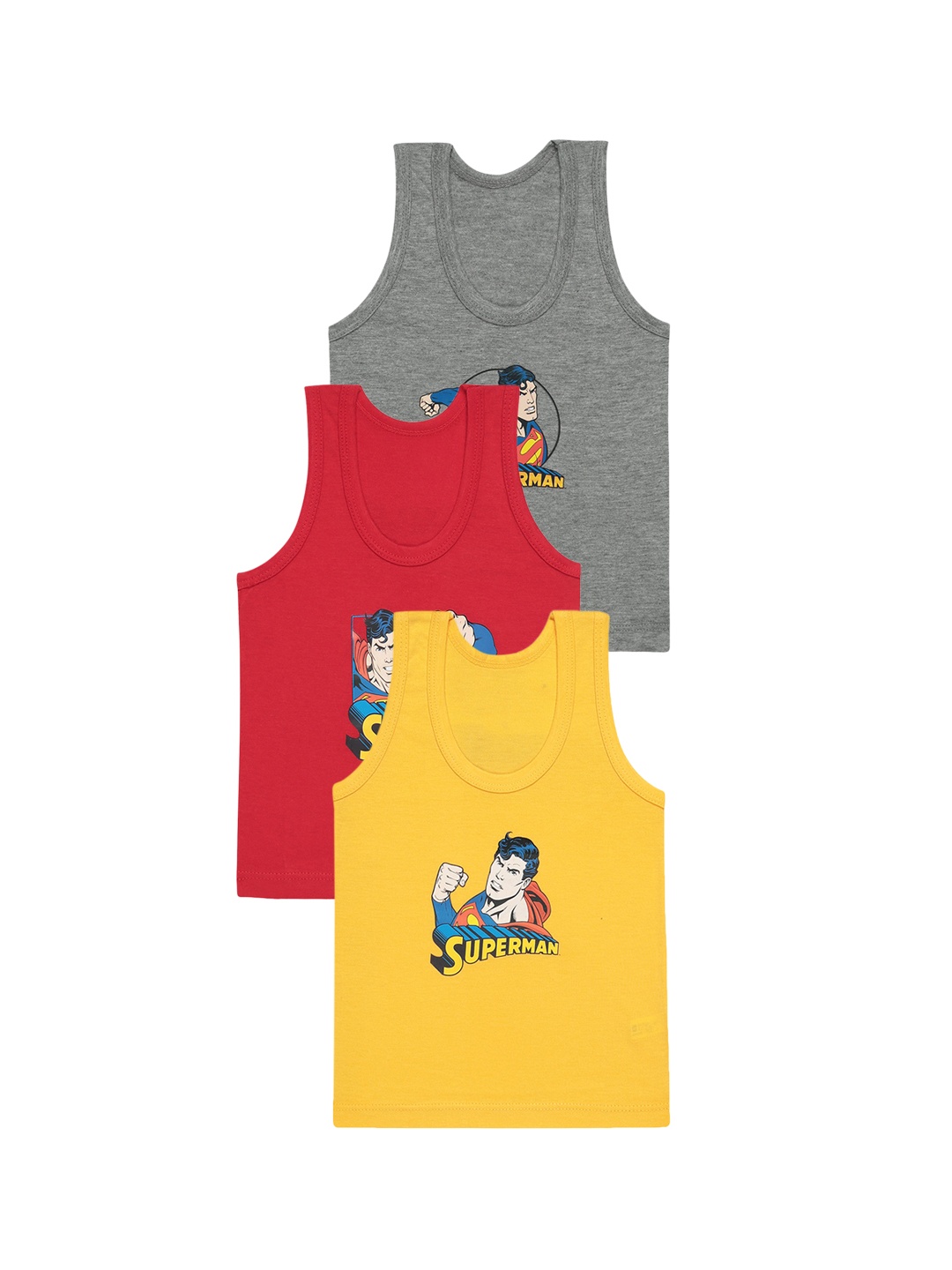 

Bodycare Kids Boys Pack Of 3 Assorted Justice League Printed Pure Cotton Innerwear Vests