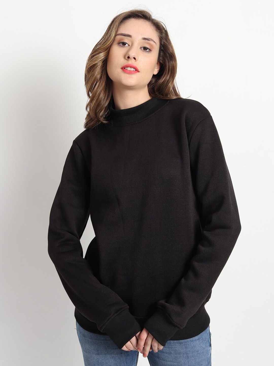 

ISAM Round Neck Fleece Sweatshirt, Black