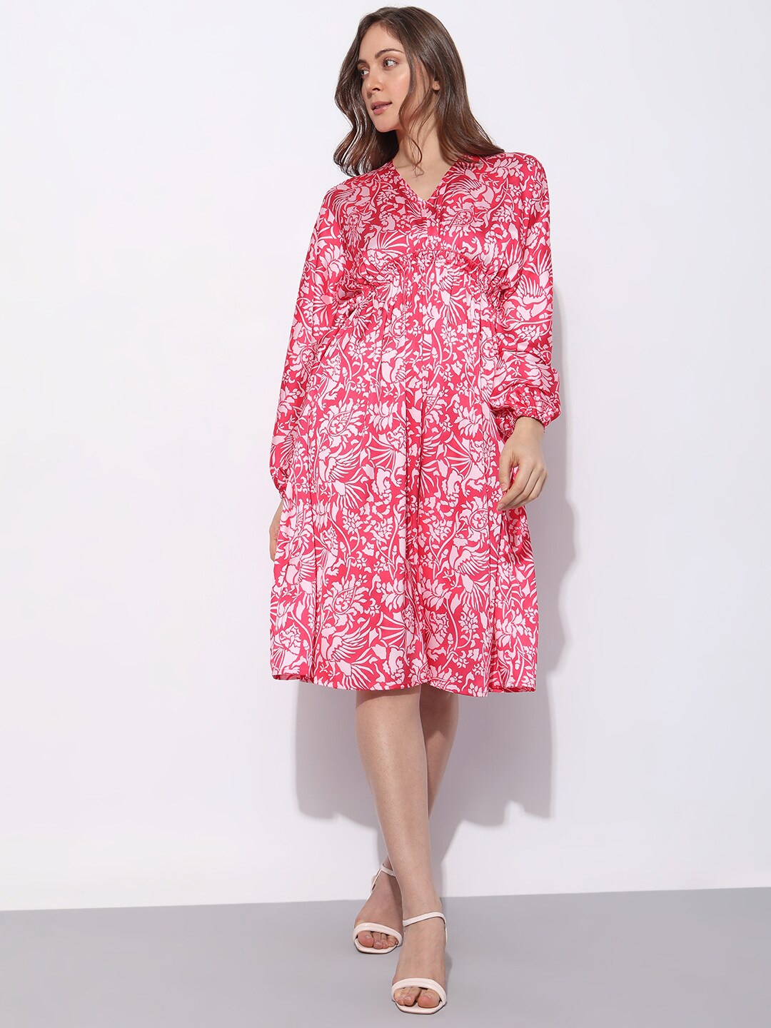 

Vero Moda V-Neck Floral Shirt Dress, Pink