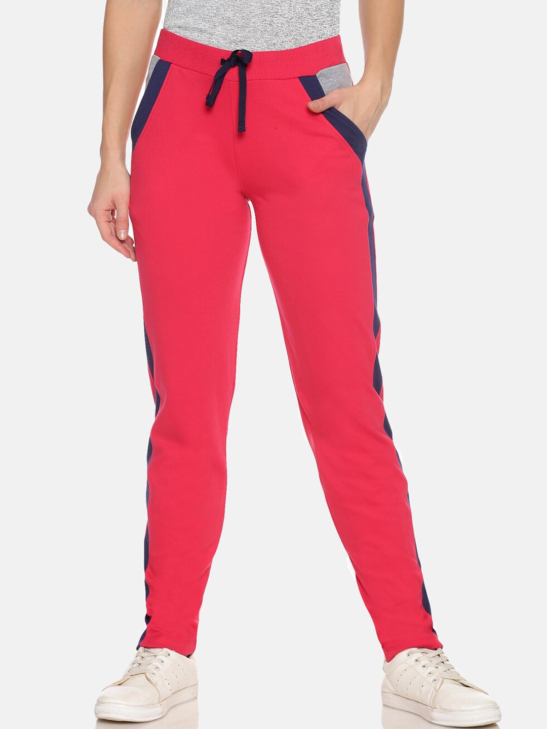 

FEMEA Women Cotton Track Pants, Red