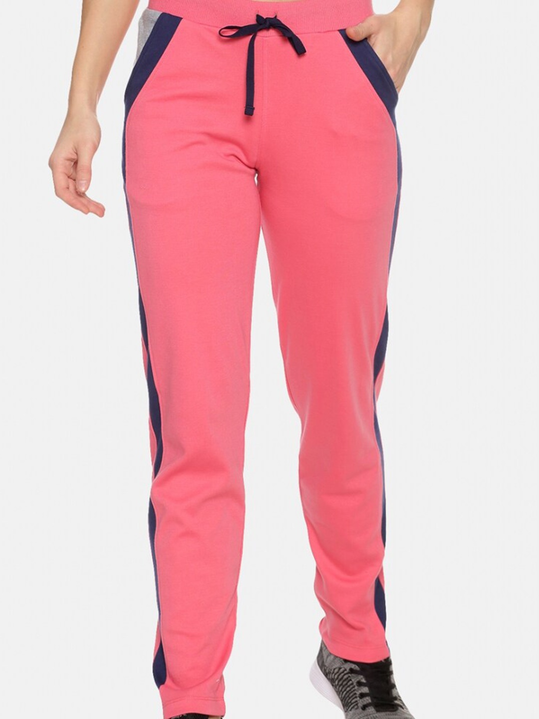 FEMEA Women Cotton Regular Fit Track Pants, Coral
